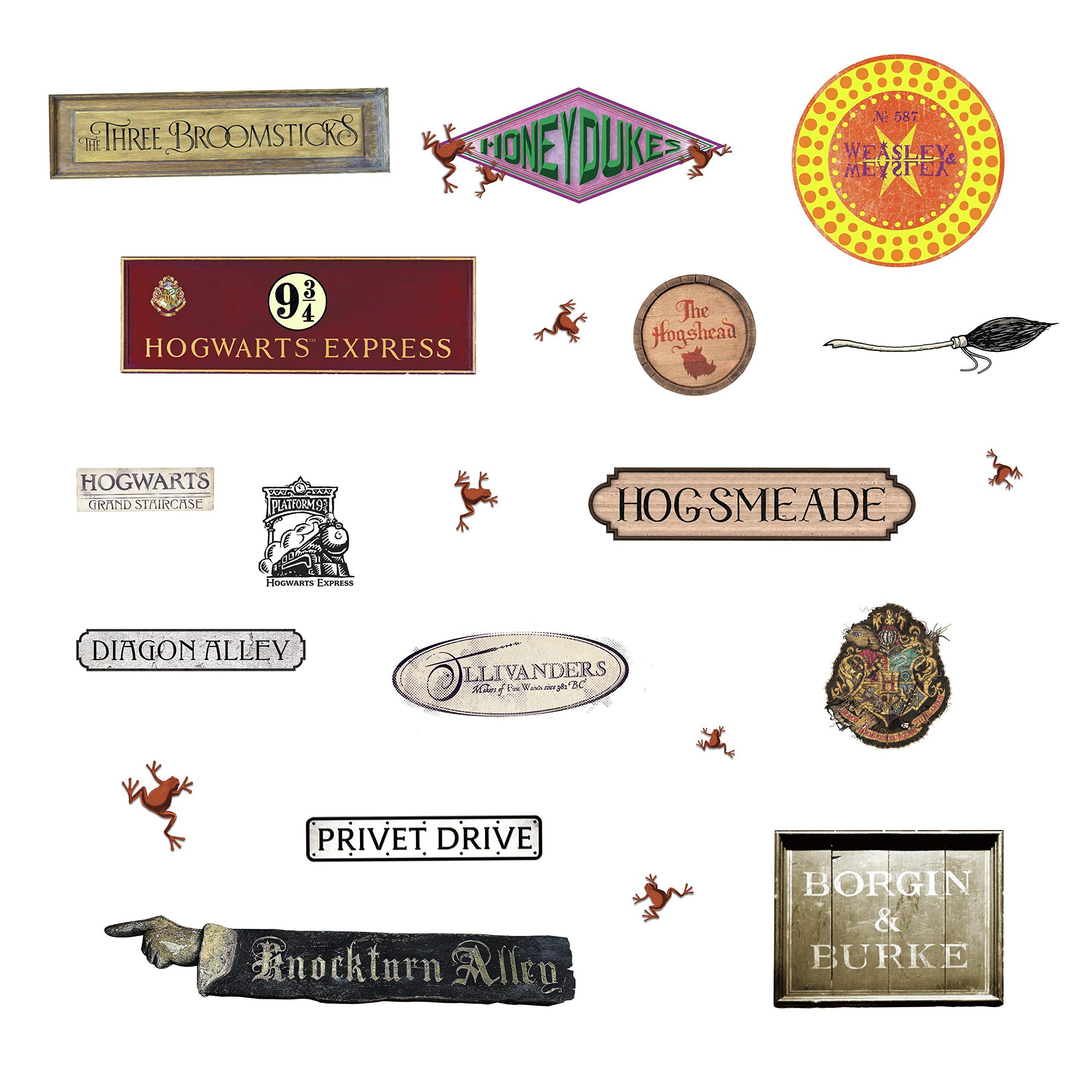 Harry Potter Wall Decals - Peel and Stick Removable Wall Stickers for Kids Room Decor, Nursery, Bedroom, Dorm - Officially Licensed Harry Potter Room Decorations (Set of 24) - Perfect for Harry Potter Themed Parties and Gifts