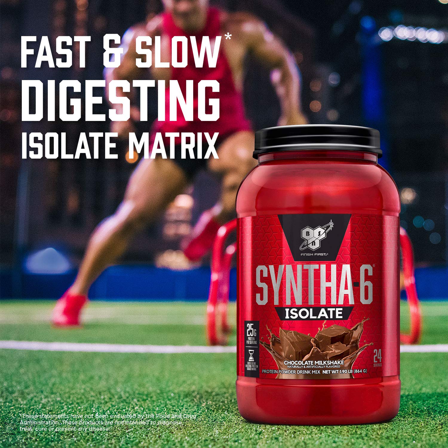 BSN SYNTHA-6 Isolate Protein Powder - Premium Chocolate Whey & Milk Protein Isolate Supplement, 48 Servings (Chocolate Milkshake Flavor) - Ideal for Post-Workout Recovery, Muscle Building & Weight Management
