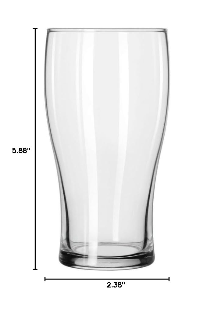 Libbey 4808 - 16 oz Pub Beer Glass, Set of 24 (2 Dozen) - Perfect for Bars, Pubs, and Home Brewing Enthusiasts