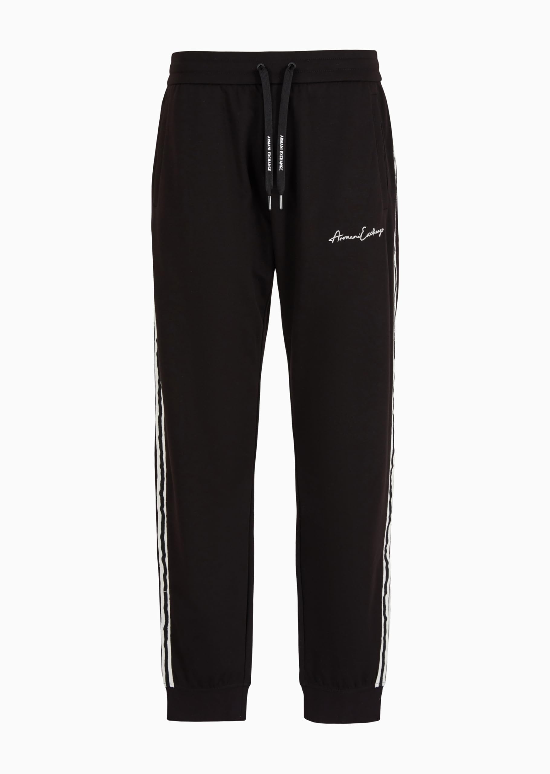 ARMANI EXCHANGE Men's Signature Logo Jogger Pants - Stretch Poly Viscose Comfort Fit Casual Sweatpants for Gym, Lounge & Everyday Wear