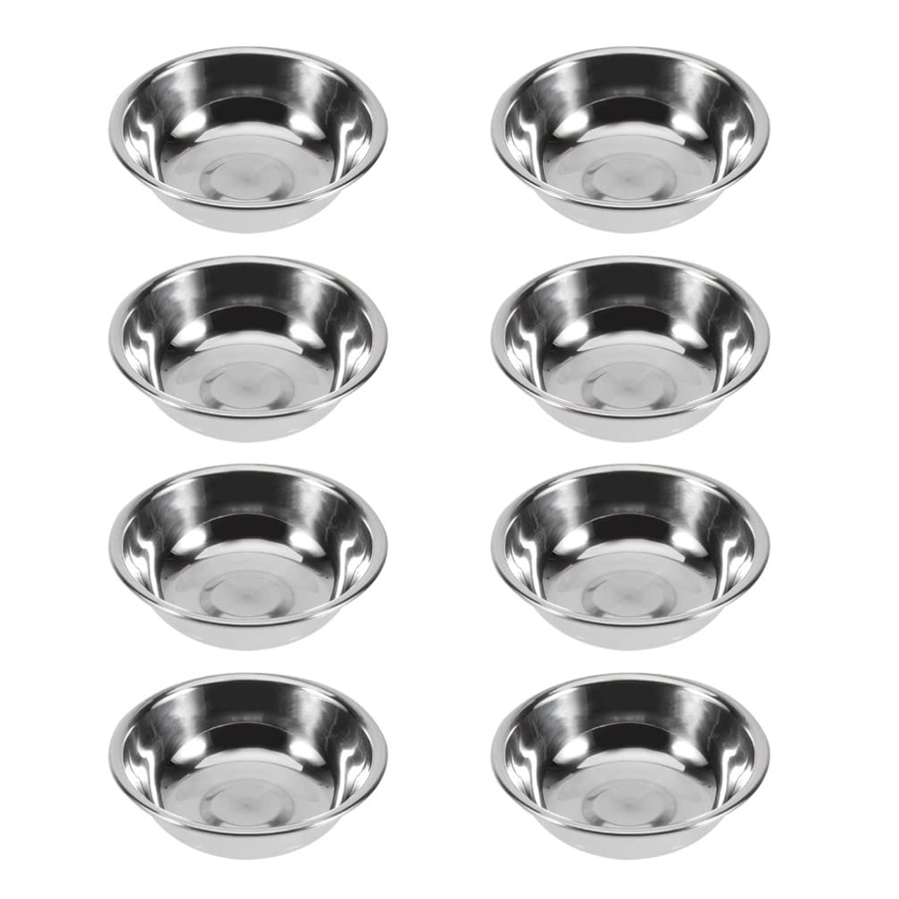 Hemoton 8-Piece Stainless Steel Mini Sauce Dishes Set - Perfect for Soy Sauce, Seasoning, Sushi Dipping, and Relish - Ideal for Restaurants, Home Kitchens, and Party Serving (Large Size)