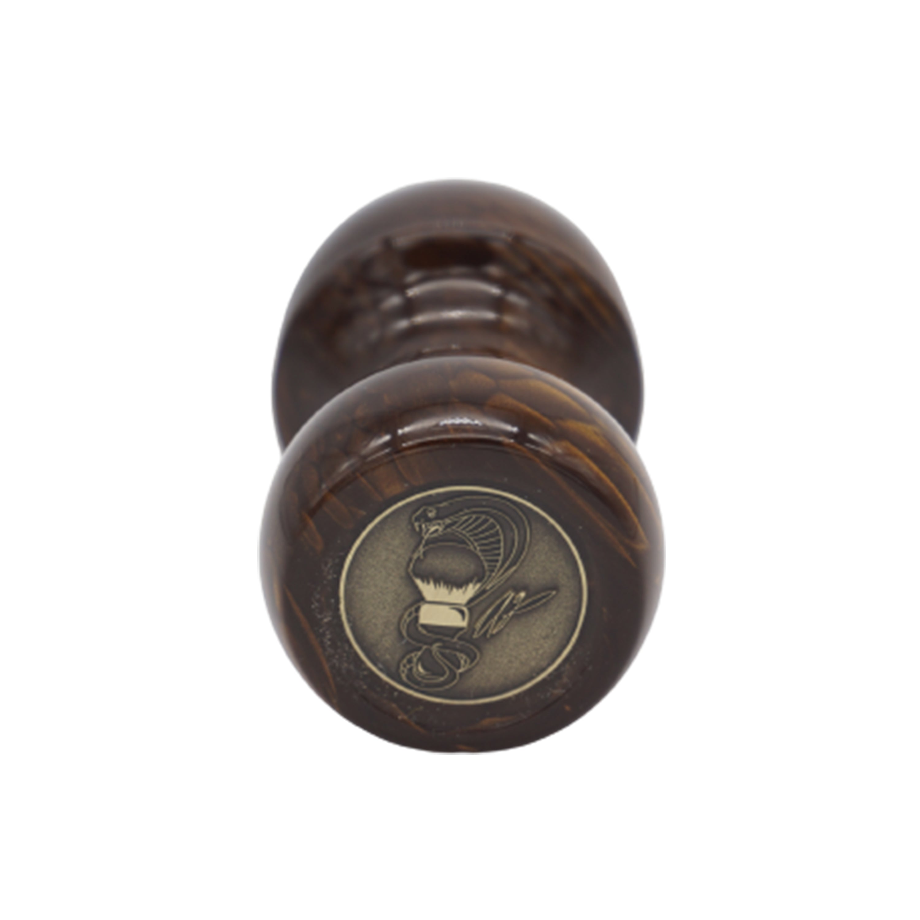 Premium Handcrafted Burnt Gold Snakeskin Shaving Brush Handle - Fits 24mm & 26mm Knots - Luxury Wet Shaving Accessory for Men's Grooming & Beard Care Routine