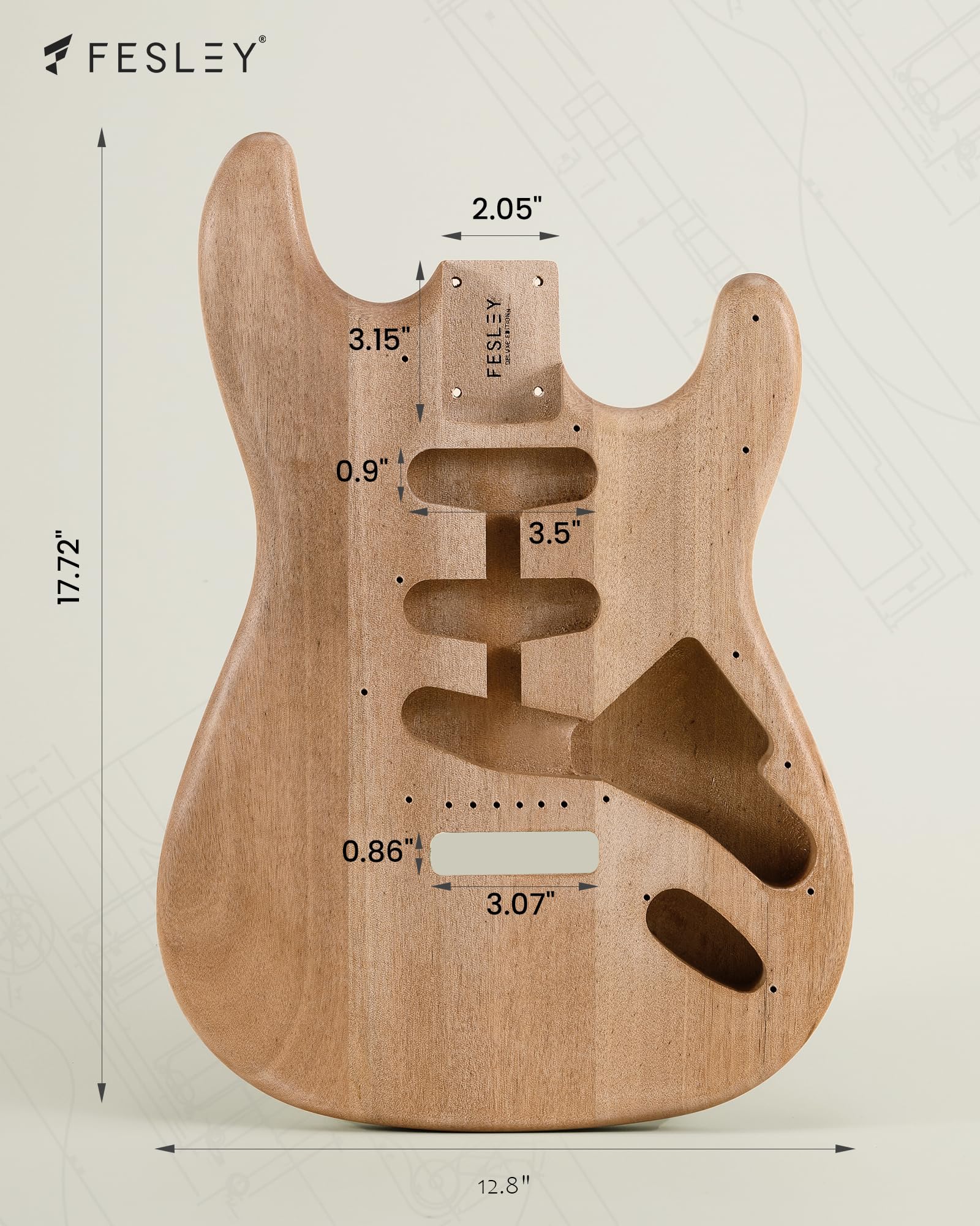 Fesley DIY Electric Guitar Kit - Mahogany Body & Maple Neck, 6-String ST Style Guitar with Techwood Fretboard & SSS Pickups - Perfect for Beginners to Build Their Own Custom Guitar | Great for Home Practice, Music Lessons & Rock Performances