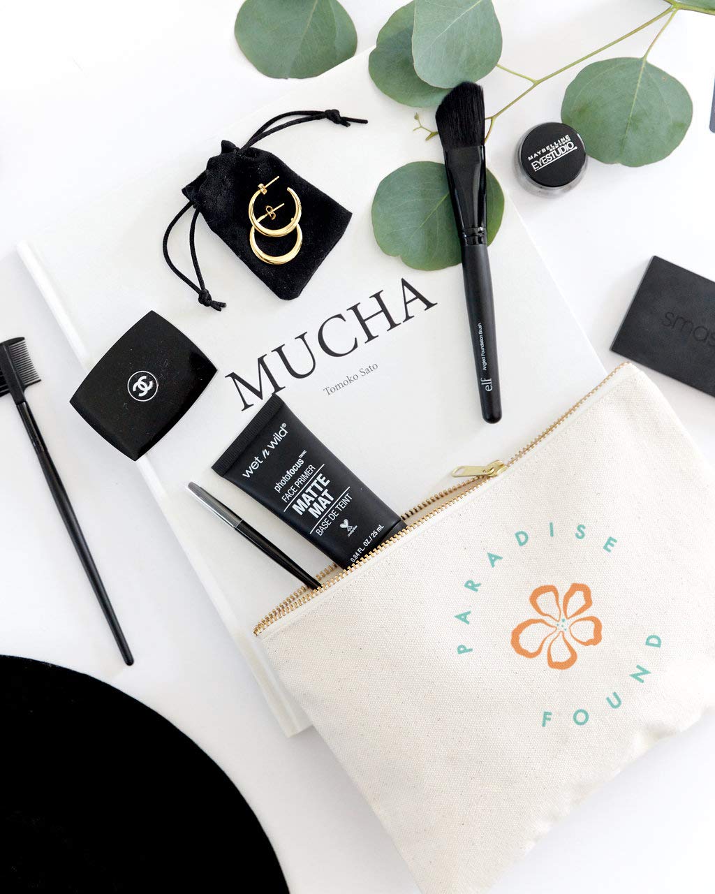 Cotton & Canvas Summer Beach Cosmetic Bag - Waterproof Travel Makeup Pouch for Women | Perfect for Vacation, Poolside, Gym & Weekend Getaways