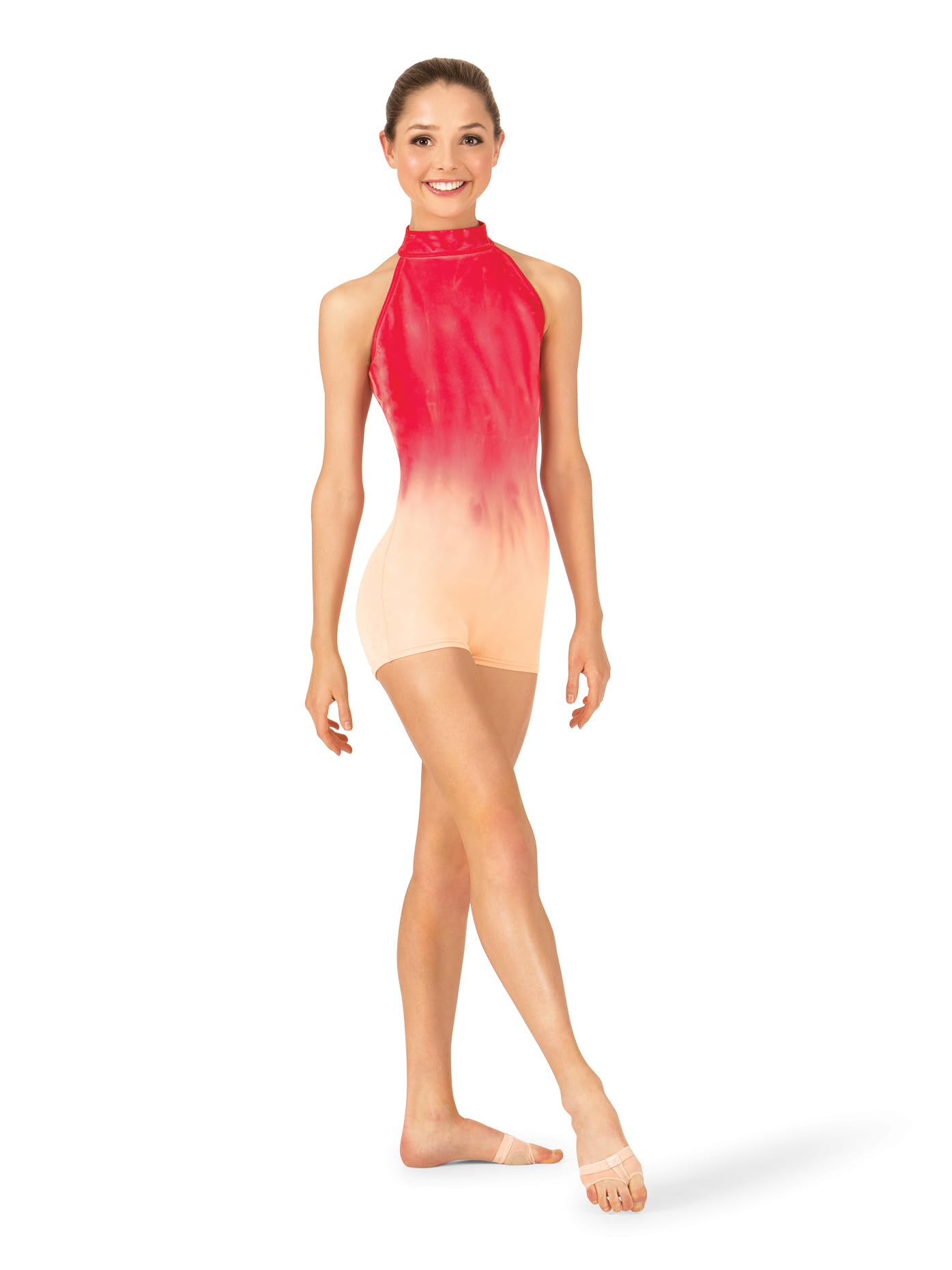 Hand Painted Watercolor Women's Halter Shorty Unitard - Stretchy Dance Leotard for Ballet, Yoga & Performance