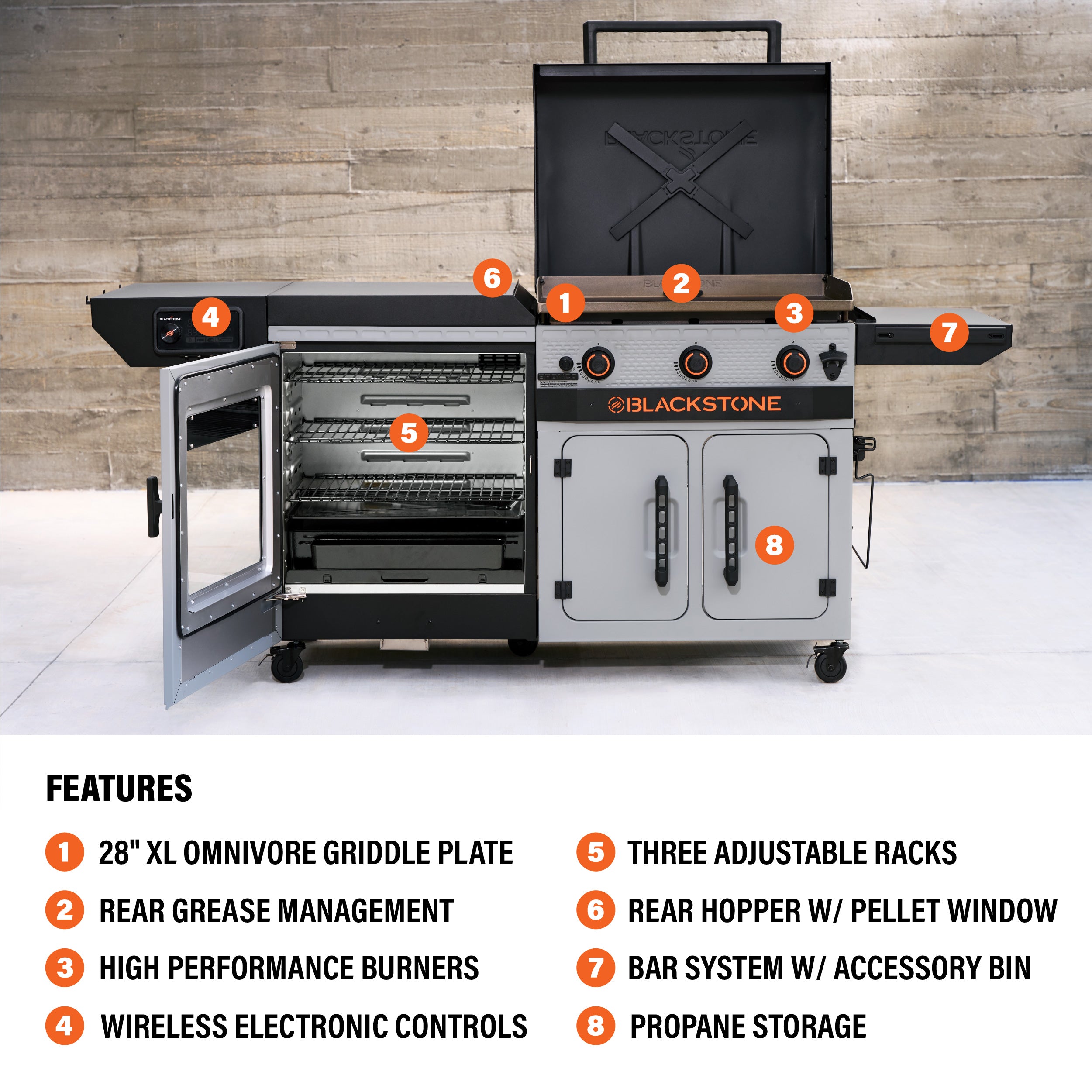 Bronco 28 XL Griddle Vertical Pellet Smoker Combo - Heavy Duty Outdoor Grill & Smoker for BBQ, Backyard Cooking, Tailgating & Camping