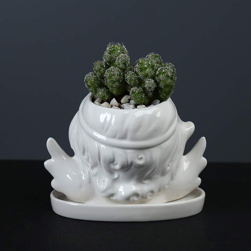 Angel Shaped Succulent Planter & Pen Holder - Cactus Bonsai Flower Pot for Home, Office Desk Decor - Perfect for Plant Lovers & Workspace Organization