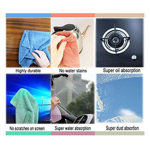 Premium Microfiber Cleaning Cloths - 4 Pack Super Soft & Highly Absorbent Lint-Free Towels (25x25cm) - Ideal for Car Detailing, Kitchen Cleaning, Window Wiping & Household Use