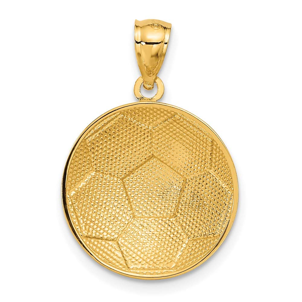 14k Gold Soccer Ball Pendant - Black Bow for Sports Lovers