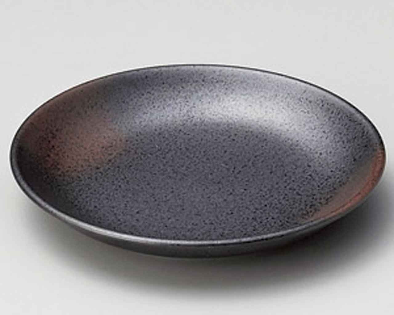 Premium Japanese Black Porcelain Small Plates - Ibushi Red Blow 6.5 Inch Set of 5 - Elegant Dining & Appetizer Dishes for Sushi, Desserts & Party Serving