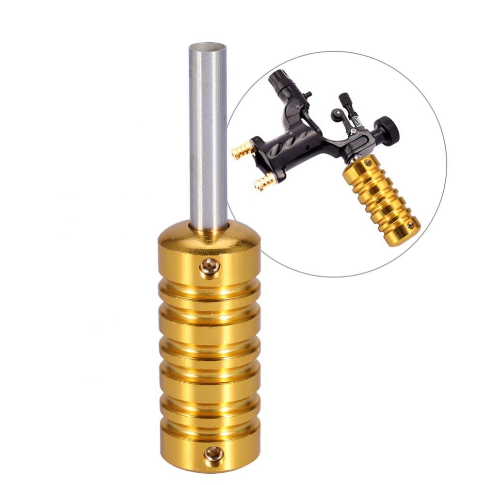 6 Colors Tattoo Machine Grips with Back Stem - Gold/Silver/Black Handle Tube Tips for Professional Tattoo Artists | Perfect for Tattoo Gun Maintenance & Body Art Accessories