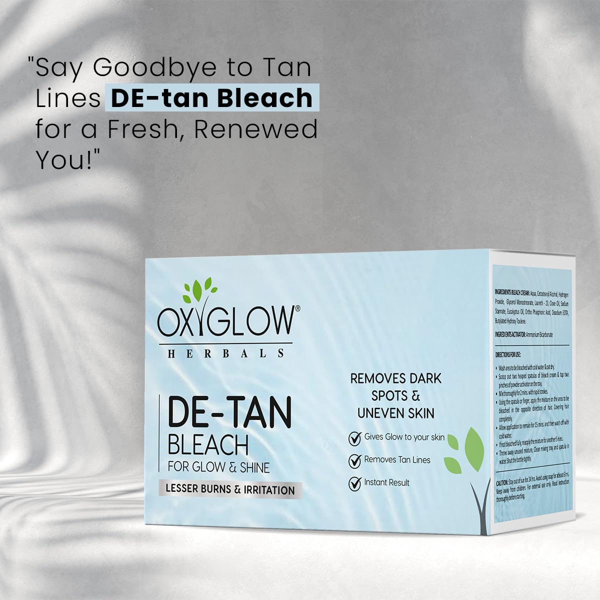 OxyGlow Herbals D-Tan Bleach Cream 300g - Skin Brightening, Tan Removal, Dark Spot Corrector for Face & Body | Moisturizing & Toning Cream for Women | Perfect for Summer Tan, Uneven Skin Tone & Daily Glow Boost