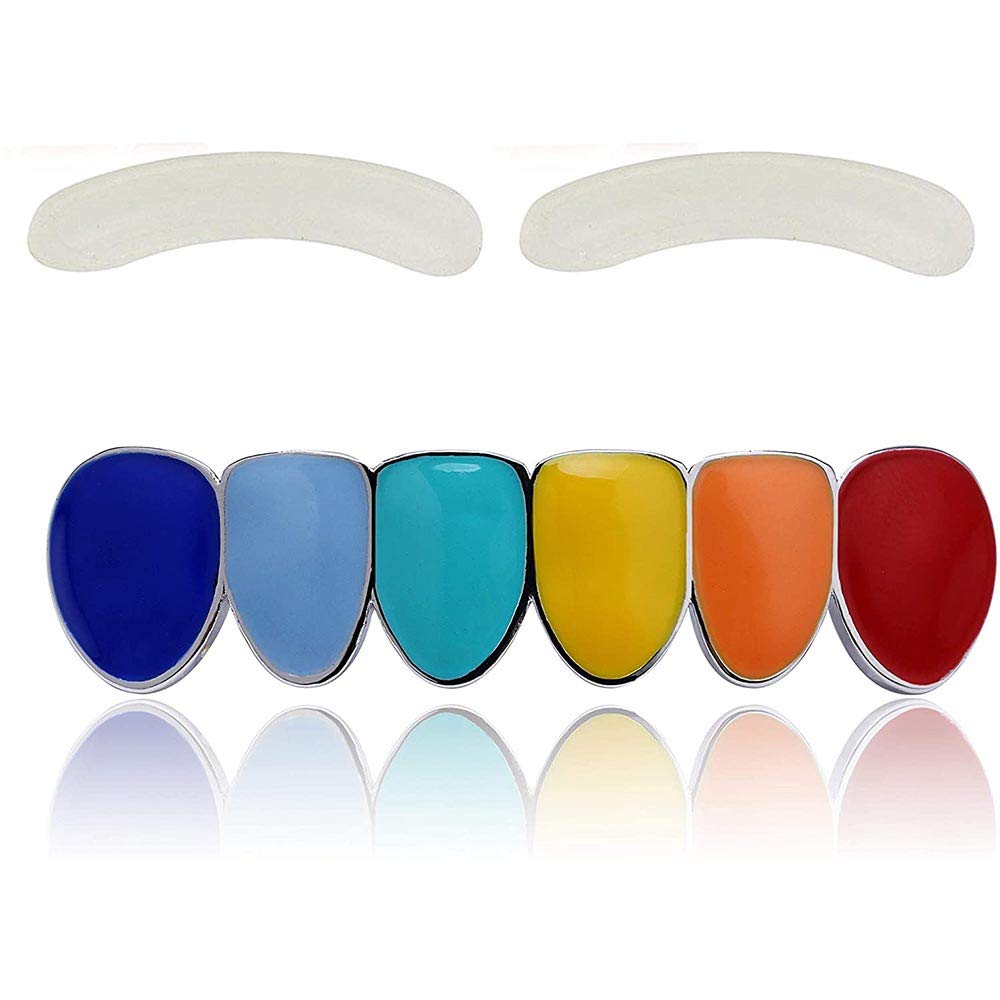 18K Gold Plated Rainbow Bottom Hip Hop Grillz for Teeth - Canjoyn Stylish Dental Jewelry for Men & Women - Perfect for Rappers, Performances and Street Fashion