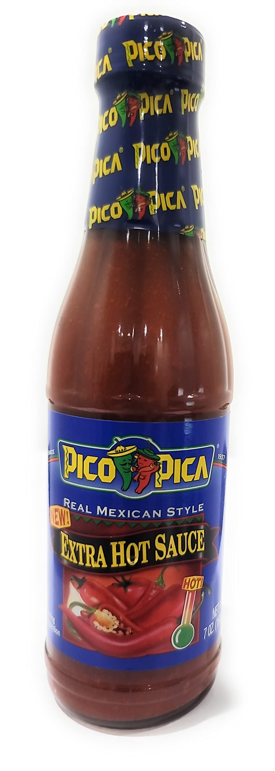 Pico Pica EXTRA Hot Sauce - 7 Oz (Pack of 3) | Spicy Mexican Chili Pepper Sauce for Tacos, Wings & Cooking | Premium Hot Sauce Gift Set for Hot Food Lovers