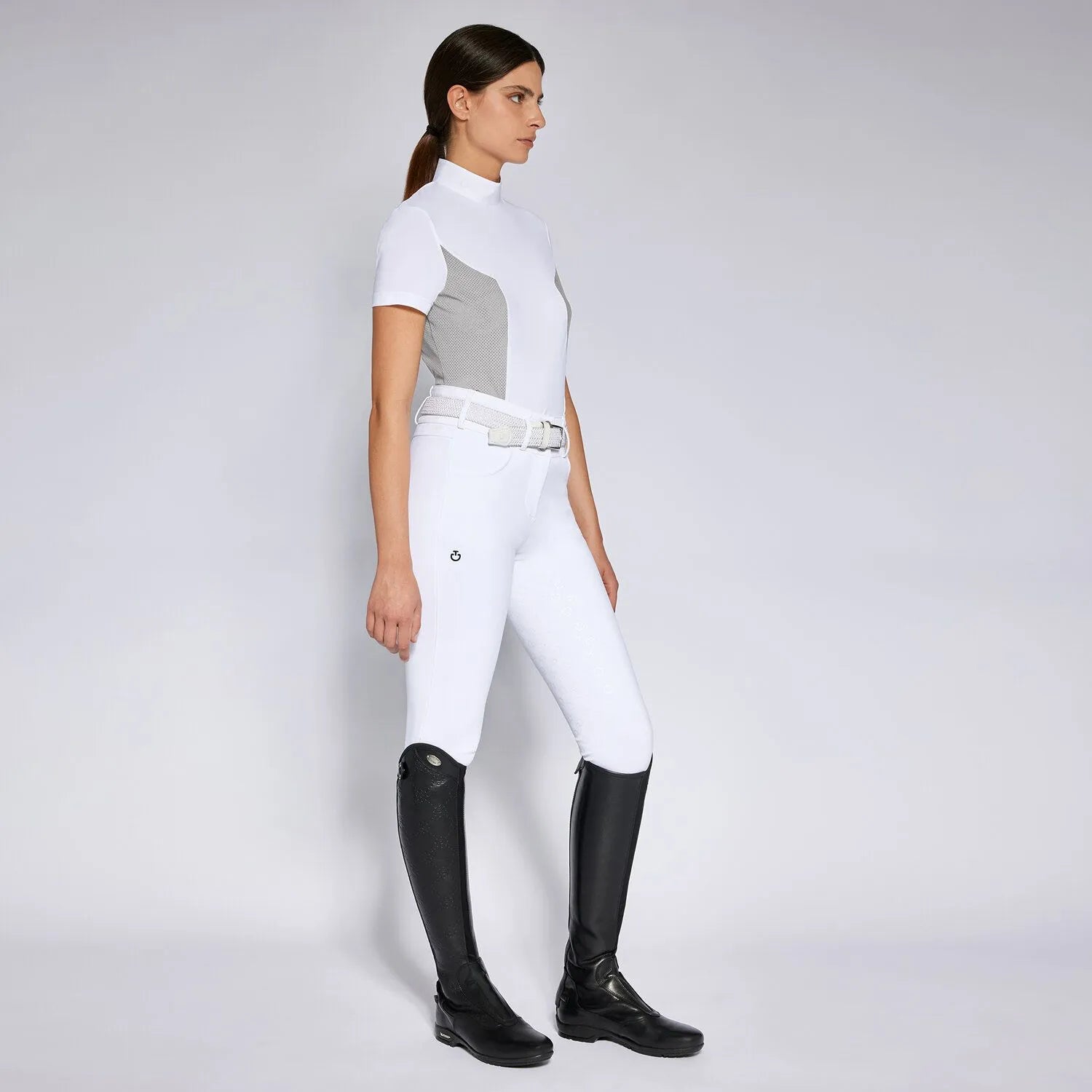 Cavalleria Toscana Women's Short Sleeve Equestrian Polo Shirt - Breathable & Moisture-Wicking for Horse Riding Competitions & Training