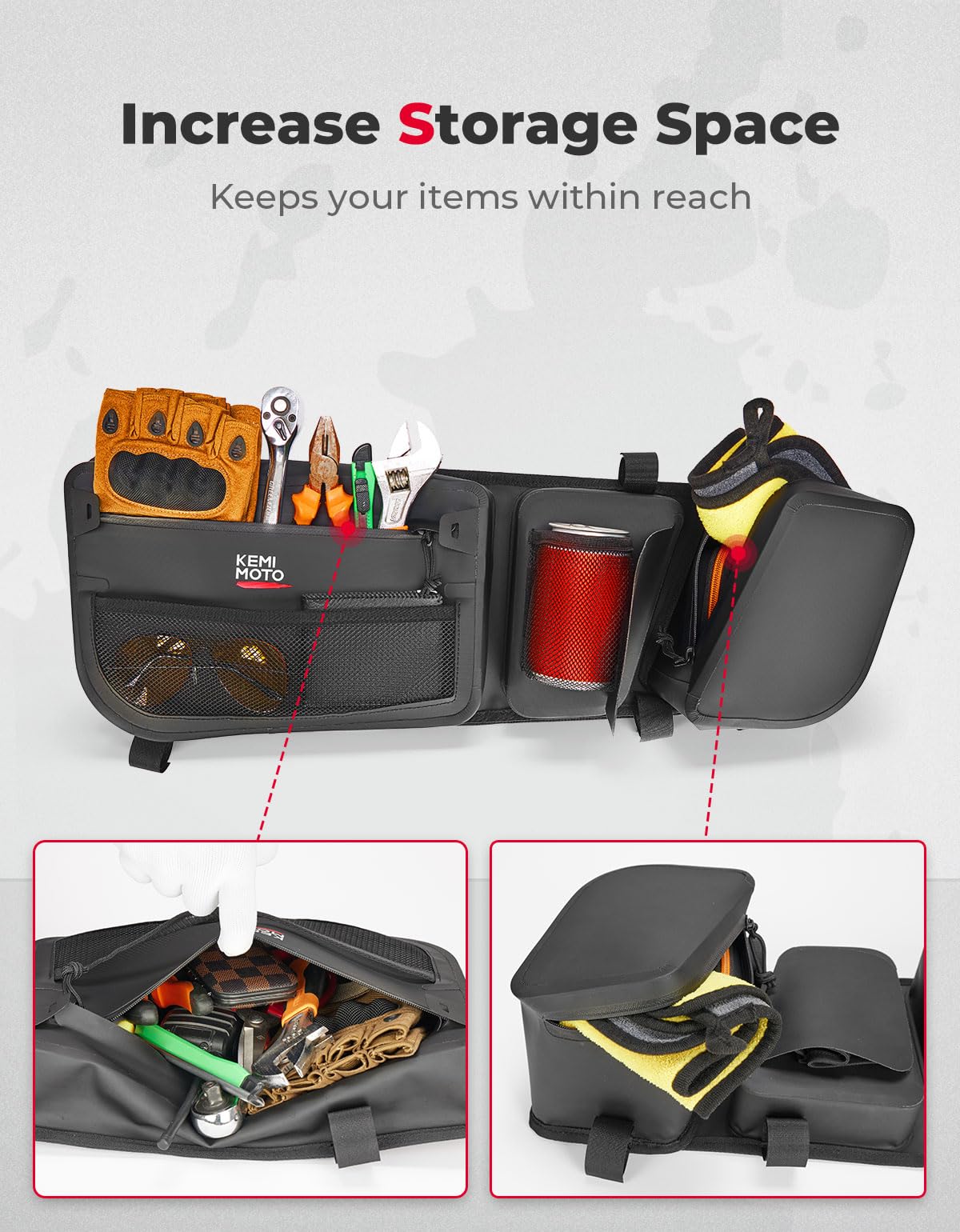KEMIMOTO X3 Door Bags - Waterproof TPU IPX6 Zippered Storage Pouches for Can-Am Maverick X3 & MAX Models (2017-2025) - 2 Pack - Perfect for Off-Road Adventures, Hunting Gear Storage & Side-by-Side Accessories