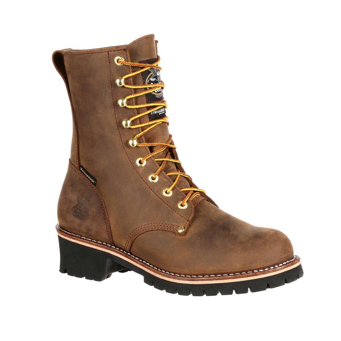 Steel Toe Waterproof 400G Insulated Logger Work Boots for Men - Heavy Duty Safety Shoes for Construction, Hiking & Outdoor Work