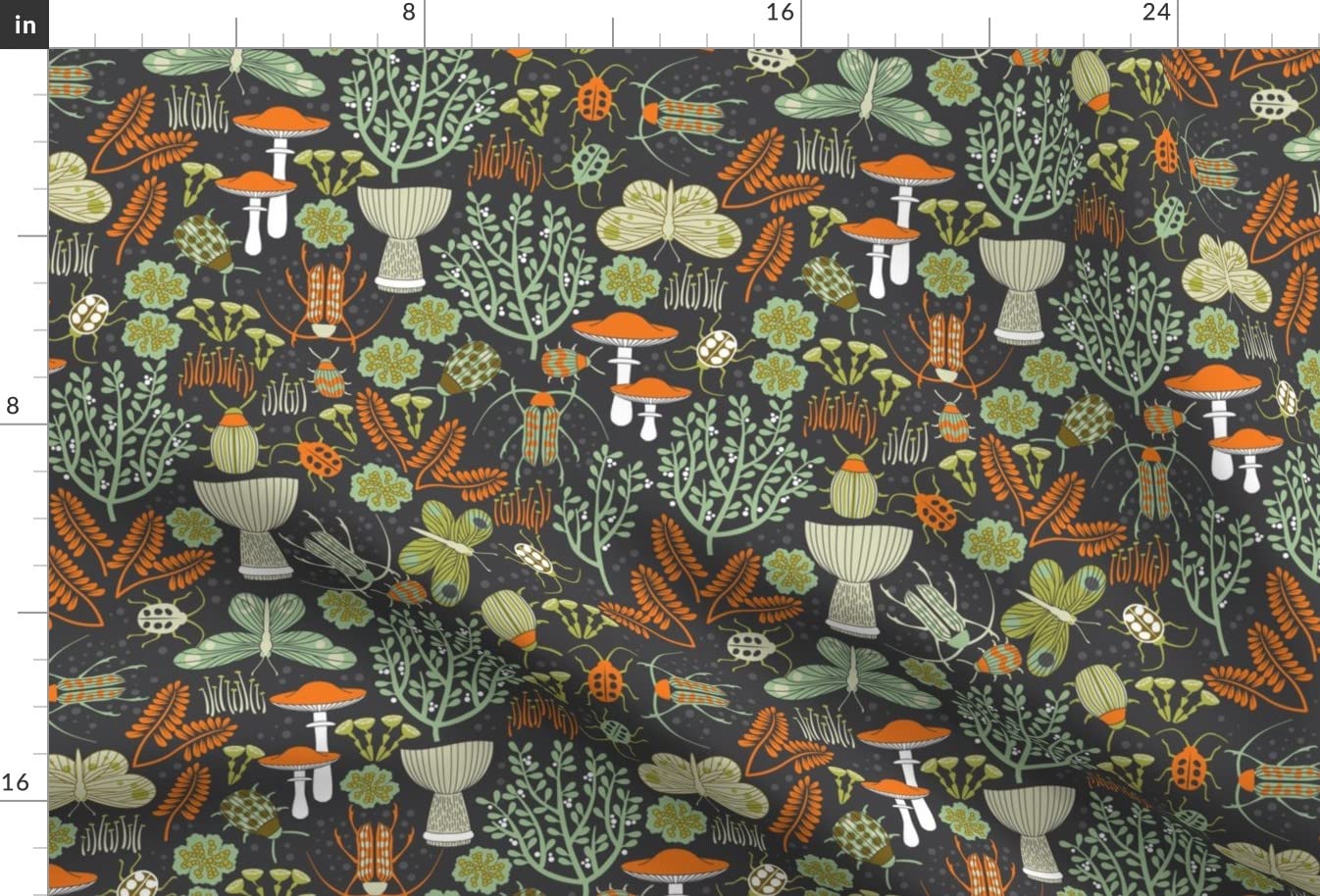 Premium Minky Fabric by The Yard - Soft Woodland Moths & Beetles Printed Fabric for Sewing Baby Blankets, Quilt Backing & Plush Projects - Cozy Nursery Decor & DIY Craft Material