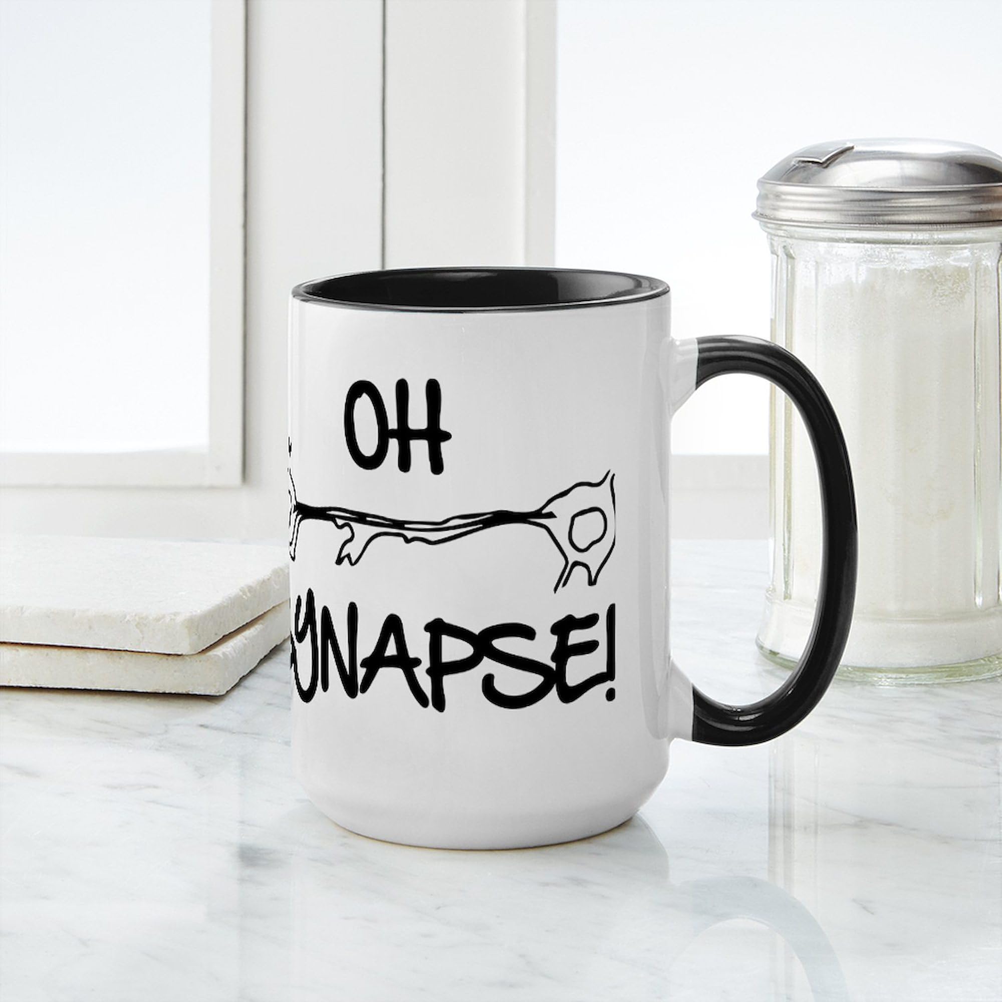 Synapse 15 oz (444 ml) Ceramic Coffee Mug - Funny Science Themed Cup for Coffee, Tea & Hot Drinks - Perfect for Office, Home & Gifts