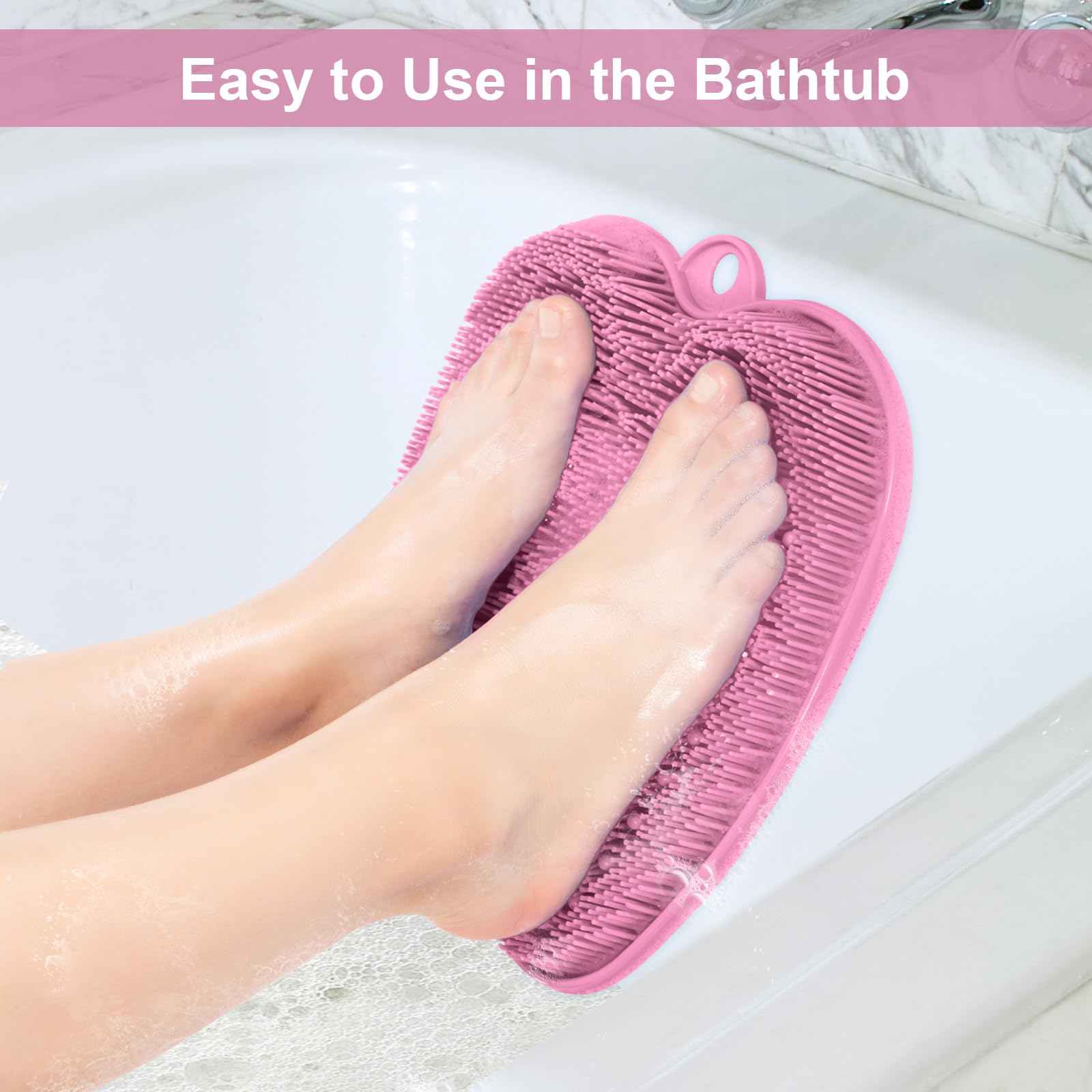BESKAR Non-Slip Shower Foot Scrubber Mat - Exfoliating & Reflexology for Relaxing Feet - Perfect for Bath & Spa