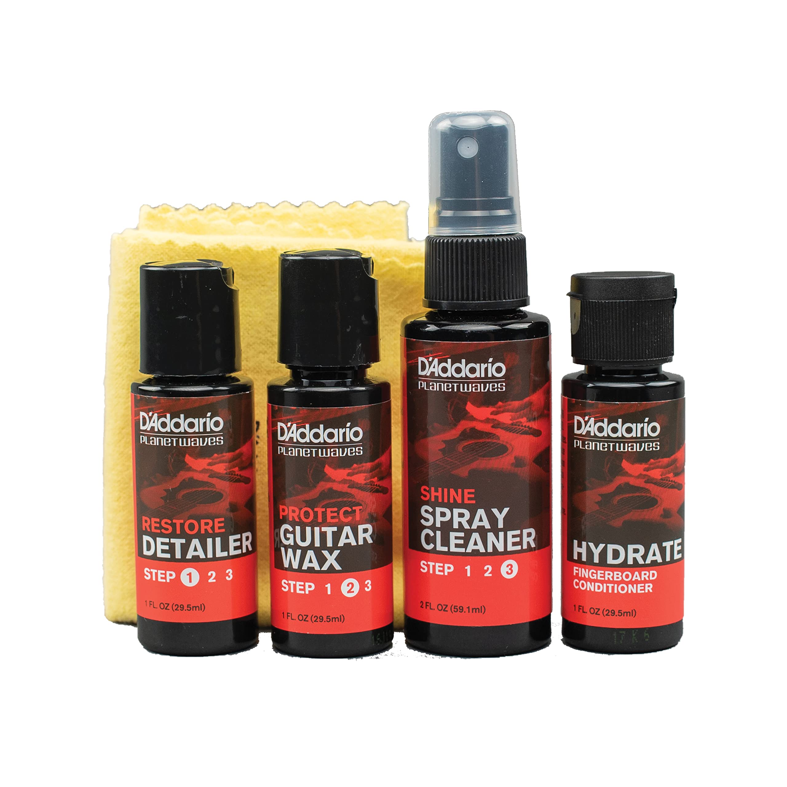 D'Addario Instrument Care Kit - Guitar & Bass Essentials for Cleaning & Maintenance