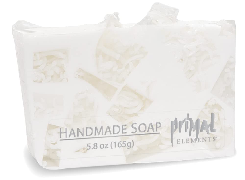 Primal Elements Glycerin Bar Soap for All Skin Types - Sensitive, Oily & Dry Skin Care | Paraben-Free, Vegan, Gluten-Free, 100% Vegetable Based | Fiji Coconut Scent | Perfect for Daily Cleansing, Spa Days & Gentle Skincare Routine