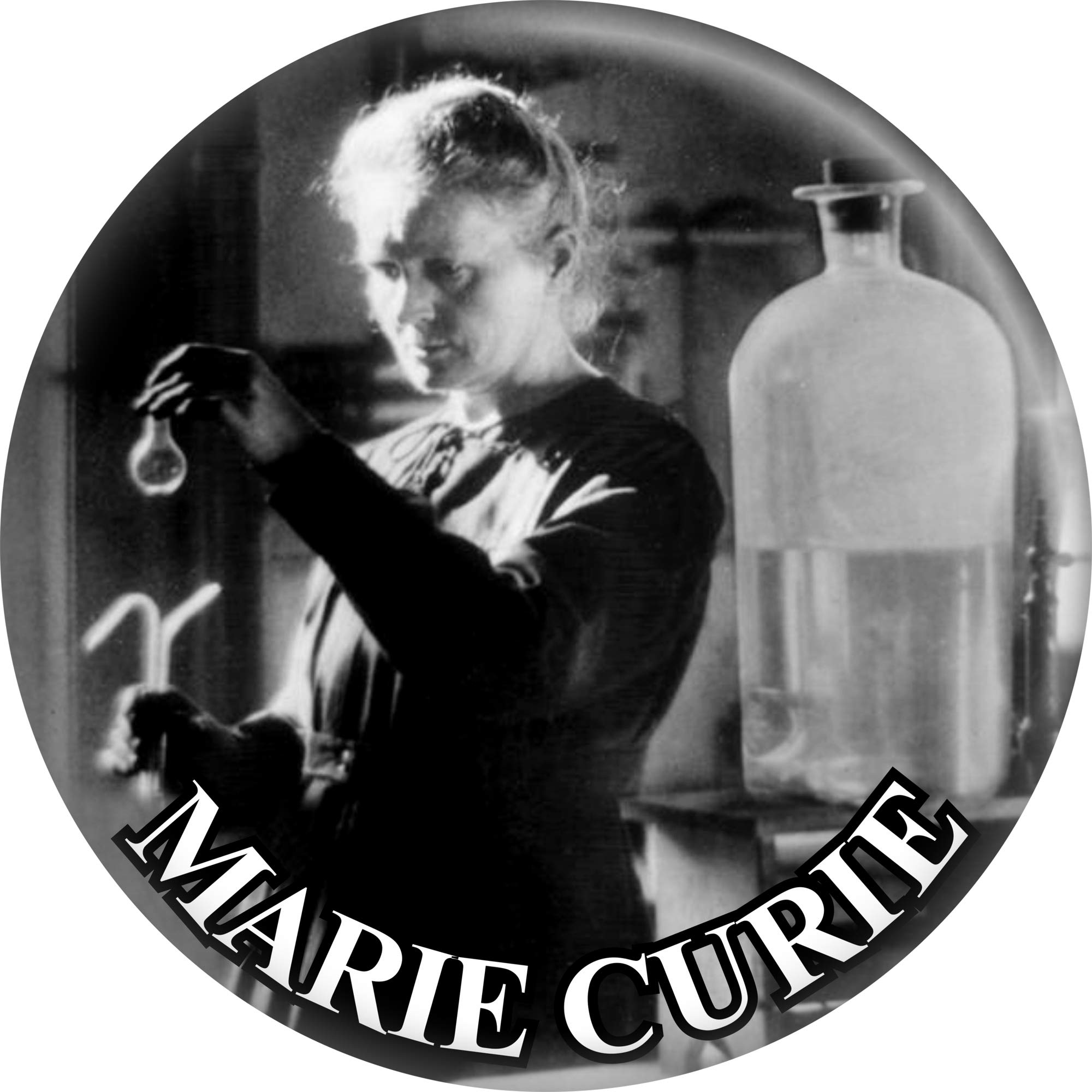 Marie Curie 1.5 Inch Round Button Badge - Collectible Scientist Pin for Backpacks, Jackets & DIY Crafts - Square Deal Recordings & Supplies
