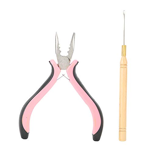 Professional Stainless Steel Hair Extension Hook Needle Pliers - 3 Hole Hairdressing Tool for Braiding, Styling & Hair Extensions | Perfect for Salon, Home Use & DIY Hair Styling