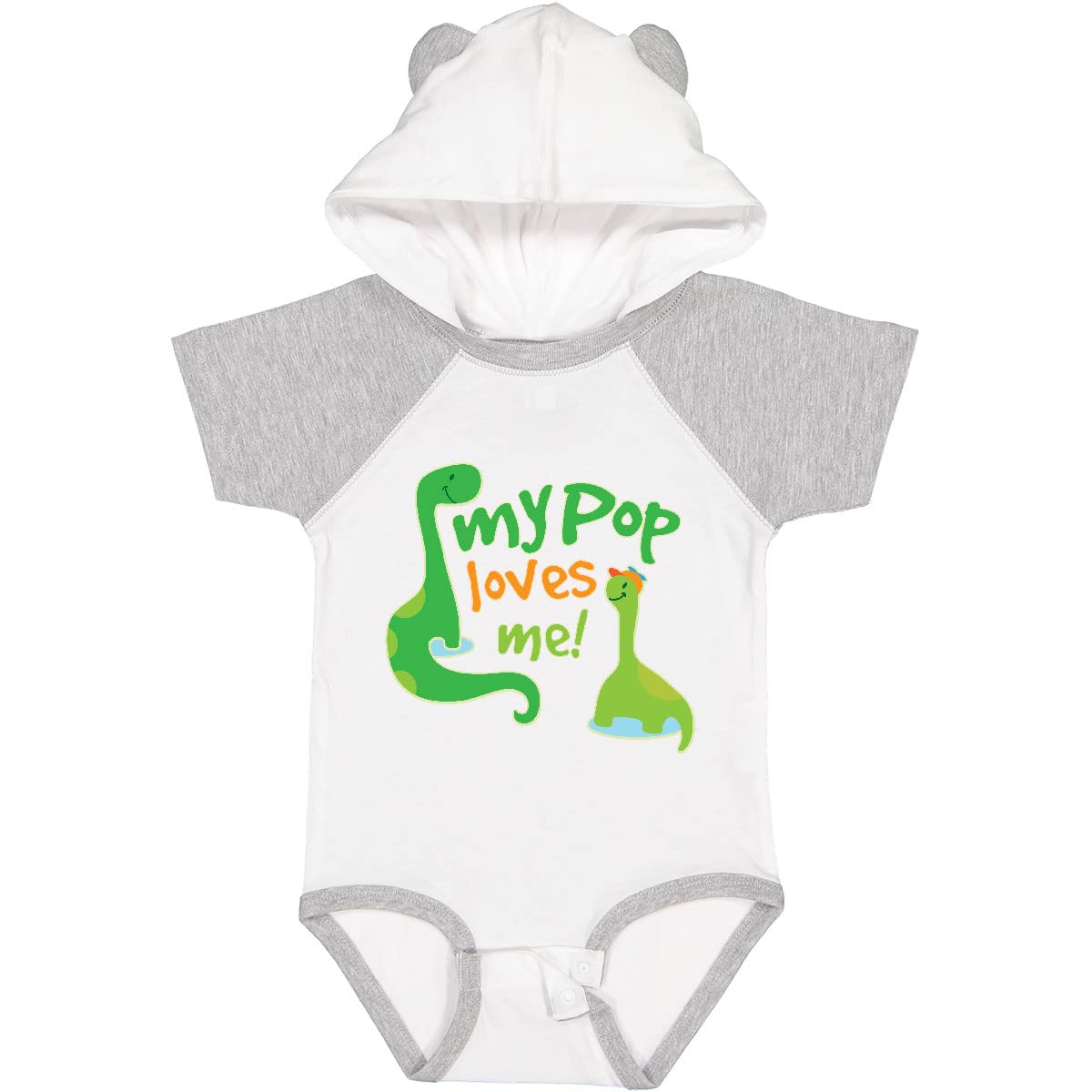 Inktastic My Pop Loves Me Dinosaur Baby Bodysuit - Cute Dinosaur Print Onesie for Infants & Toddlers - Perfect for Playtime, Family Photos & Everyday Wear