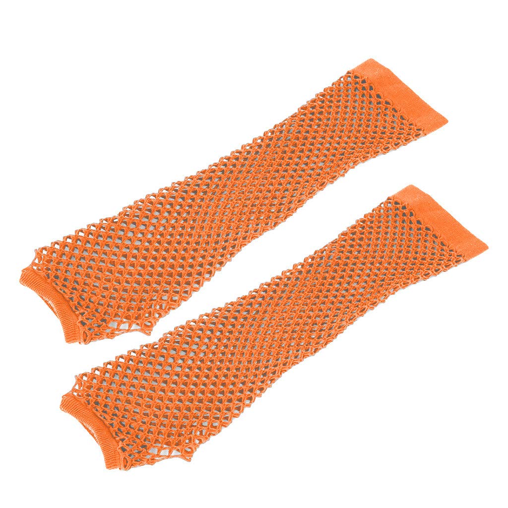 Women's Fishnet Fingerless Gloves - Elbow Length Hollow Mesh Punk Gloves for Performance, Cosplay, Halloween & Gothic Fashion