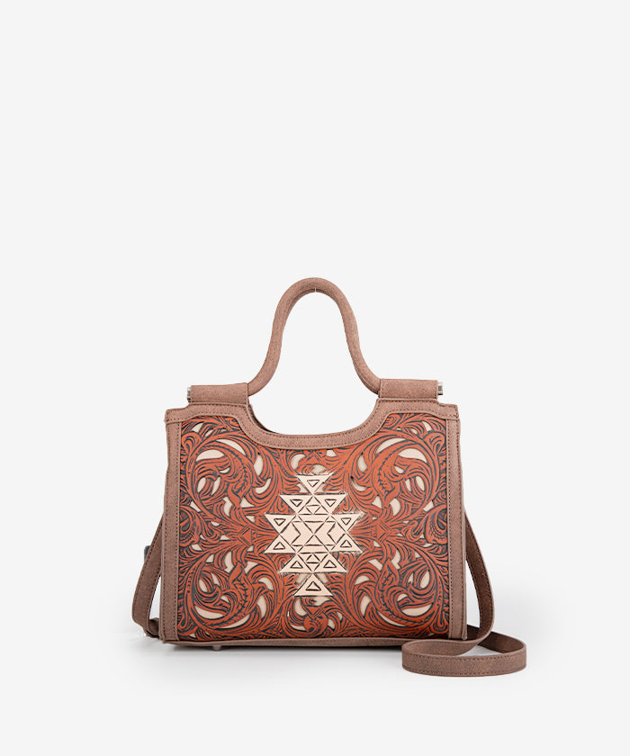 Trinity Ranch Tooled Leather Tote Bag with Concealed Carry Pocket - Stylish & Functional Purse for Women, Perfect for Everyday Use, Travel, and Concealed Carry Needs
