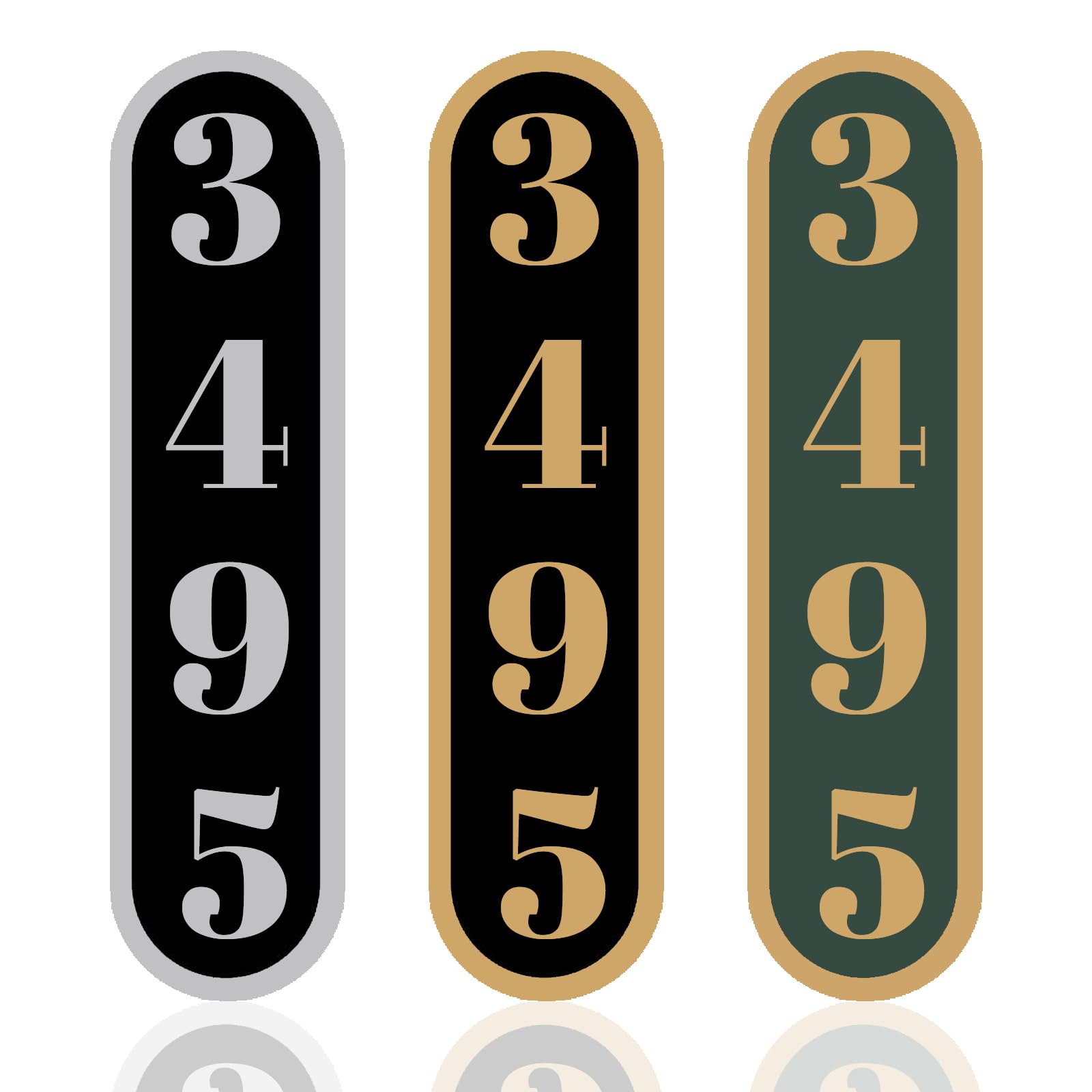 Custom Aluminum Reflective Address Plaque - Personalized Horizontal House Number Sign for Outdoor Use | Durable Mailbox, Door & Street Address Plaque for Enhanced Visibility at Night