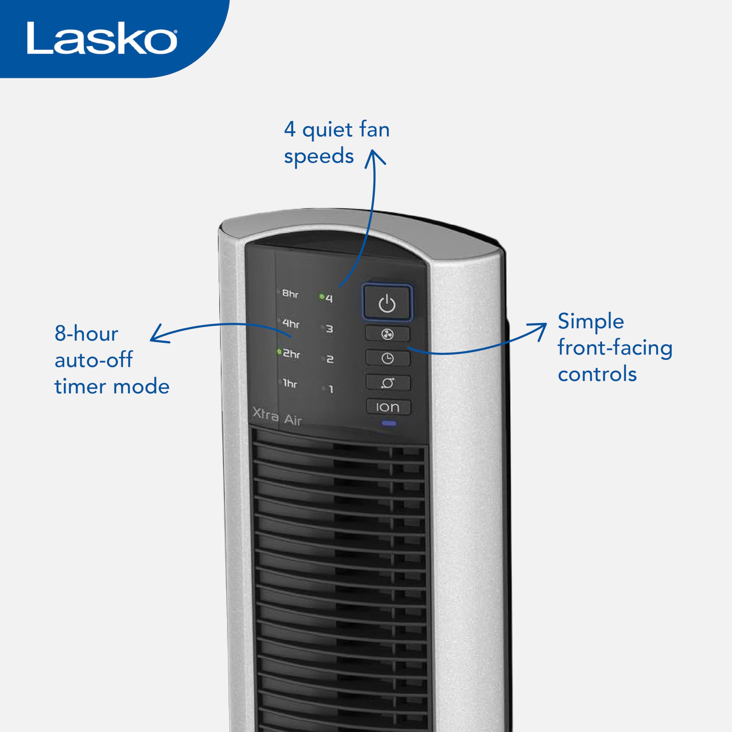 Lasko XtraAir 48-Inch Tower Fan with Remote Control - Quiet Oscillating Air Circulator with Ionizer for Home, Bedroom, Office - 2 Pack - Perfect for Cooling Large Rooms and Improving Air Quality