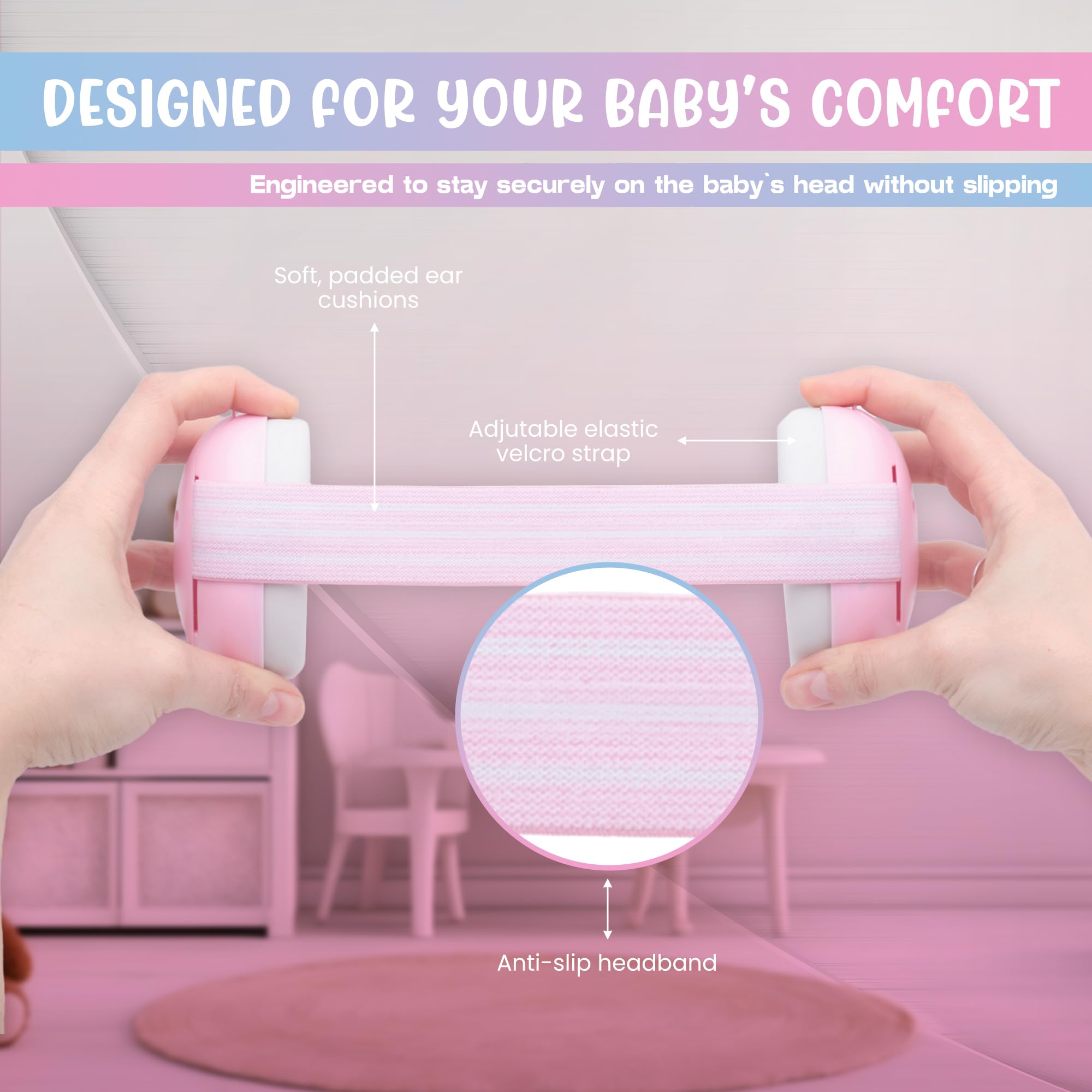 Baby Noise Cancelling Headphones - Comfortable Ear Protection for Infants & Toddlers - Perfect for Airplane Travel, Loud Events & Sensory Sensitivity