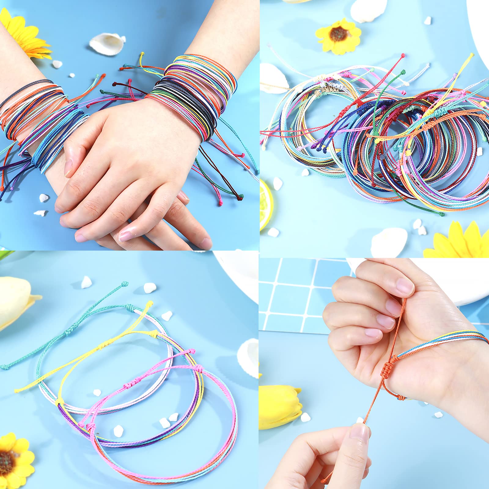 Trendy Adjustable Handmade Braided Friendship Bracelets for Women - Cute Surfer Beach Wave & Ankle Bracelets - Perfect Gifts for Stocking Stuffers & Boho Fashion Accessories | Ideal for Beach Vacations, Music Festivals, and Everyday Boho Chic Style