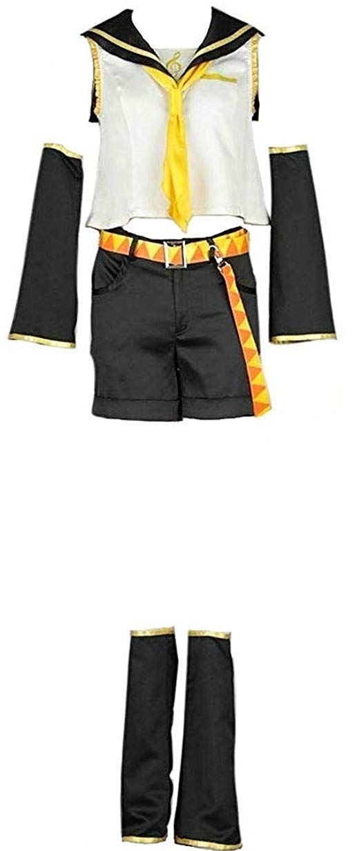 Vocaloid Kagamine Rin Cosplay Costume Full Set for Women - Anime Character Halloween Outfit | Perfect for Conventions, Cosplay Events & Halloween Parties