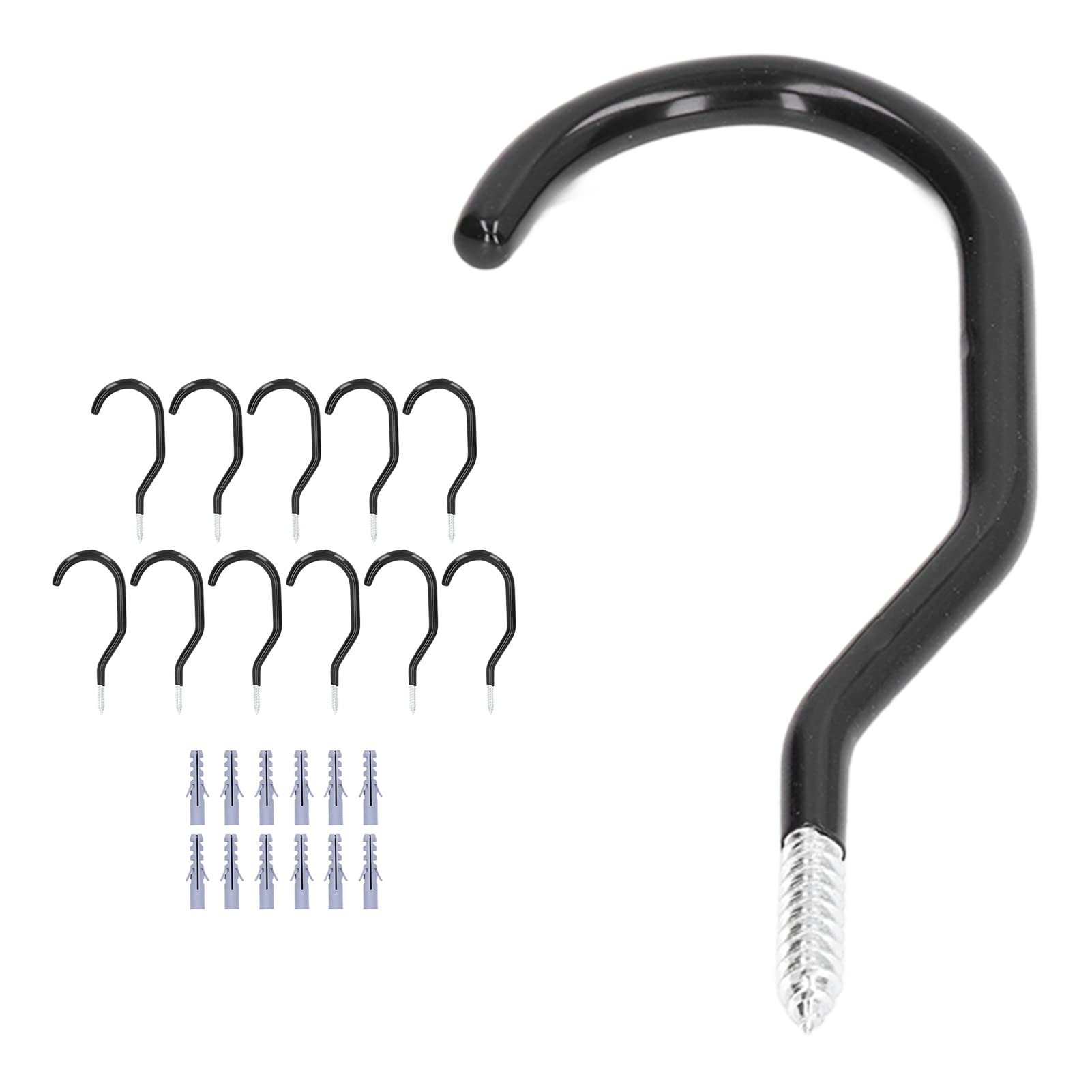 12Pcs Heavy Duty Bike Storage Hooks - 15Kg Load Bearing, Coated Garage Wall & Ceiling Hanging Hooks for Bikes, Sports Gear & Tools | Perfect for Garage, Shed & Basement Organization