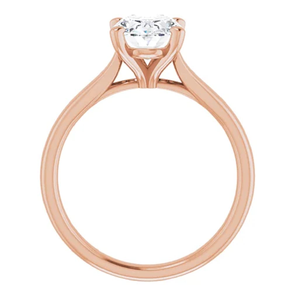 10K Solid Rose Gold Handmade Engagement Ring - 1.0 CT Oval Cut Moissanite Diamond Solitaire Wedding Band for Women | Proposal, Anniversary & Bridal Jewelry Gift | Perfect for Romantic Occasions & Special Moments