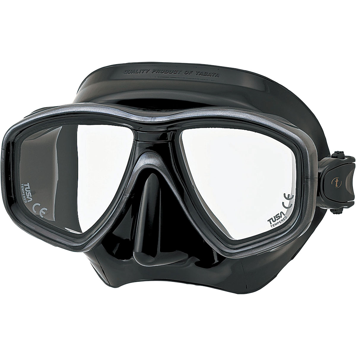 Tusa Ceos Black/Black Scuba Diving Mask - Comfortable & Anti-Fog Snorkeling Gear for Professional and Recreational Divers - Perfect for Ocean, Pool, and Underwater Photography