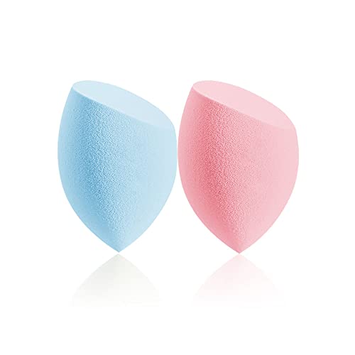 Dolovemk 2PCS Mini Beauty Makeup Sponges - Latex-Free Blender Set with Flat Angle for Flawless Liquid Foundation Coverage (1.4 Inch) | Perfect for Travel & Everyday Makeup Application