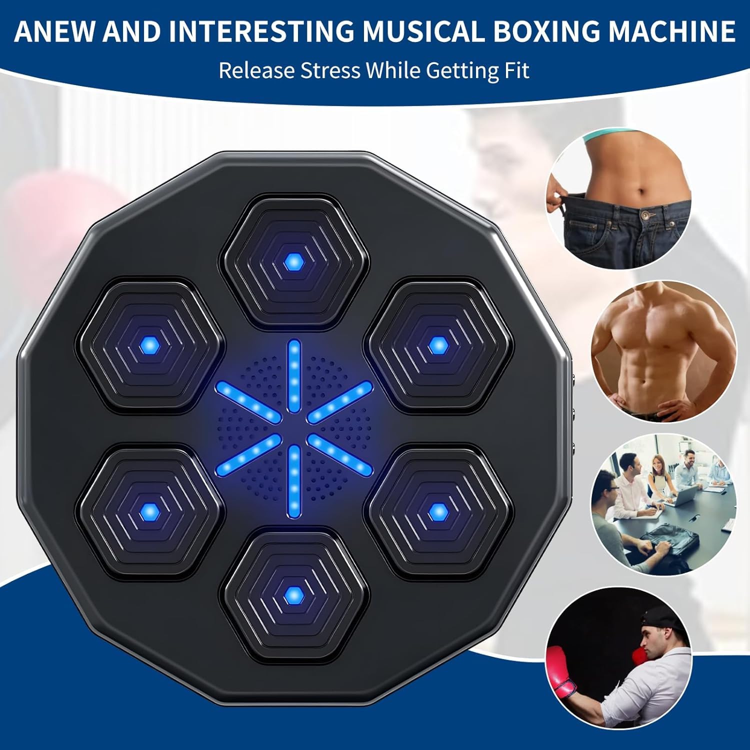 Smart Wall Mounted Music Boxing Trainer - Interactive Punching Machine for Home Gym & Boxing Training | Perfect for Fitness, Stress Relief & Cardio Workouts