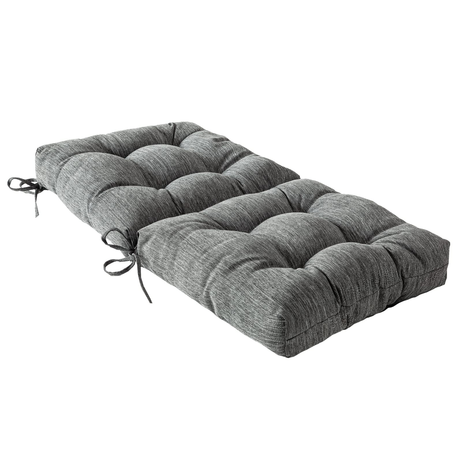 QILLOWAY Outdoor Chair Cushions - 4 Pack Tufted Seat & Back Cushions for Patio Furniture, Water-Resistant & Durable - Charcoal Grey/Black - Perfect for Spring & Summer Outdoor Relaxation on Deck, Poolside or Garden
