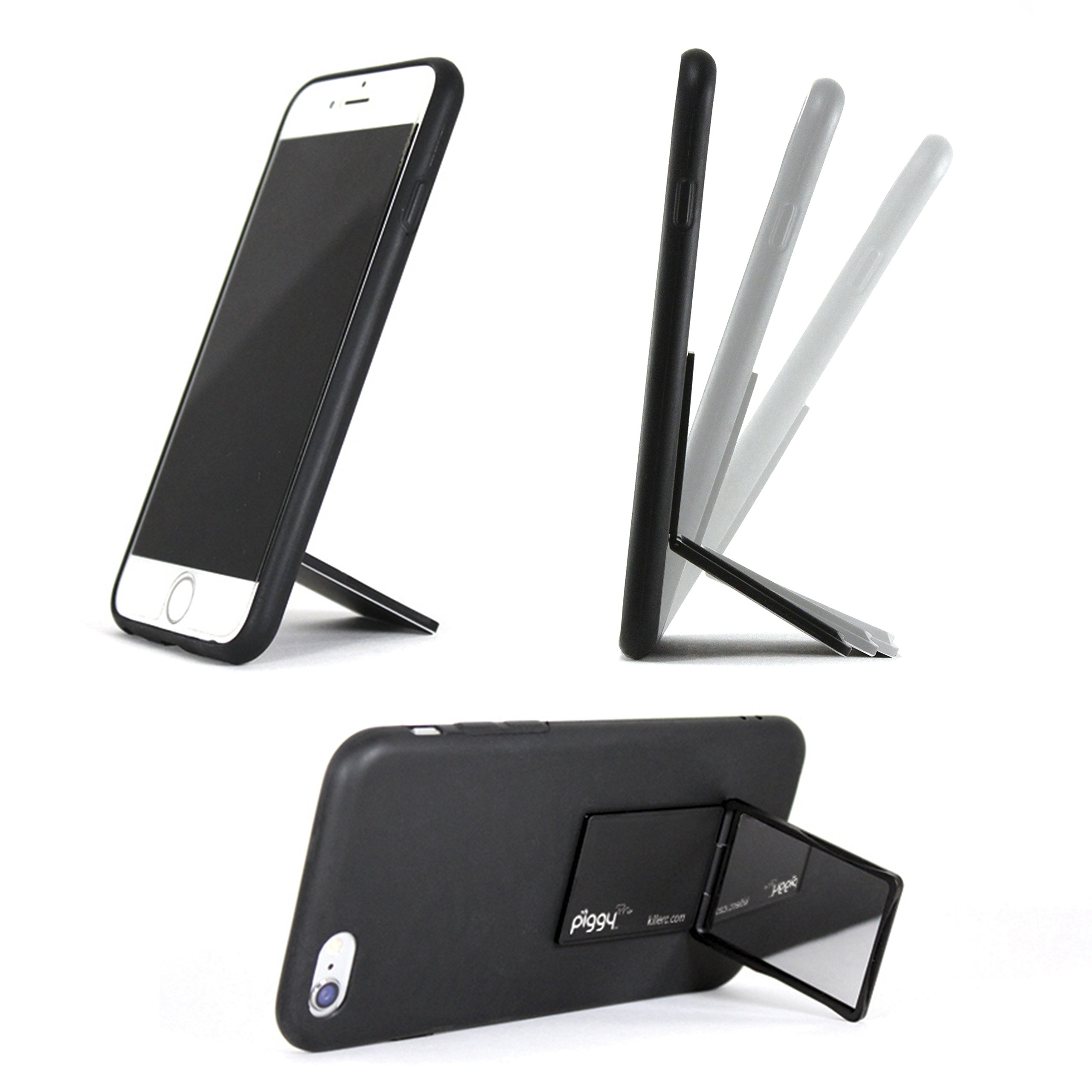 Adjustable Phone Stand & Grip with Mirror - Flip Stand (Piggy Pro) - Gold - Compatible with Magnetic Car Mount - Perfect for Hands-Free Viewing, Video Calls & Driving Navigation