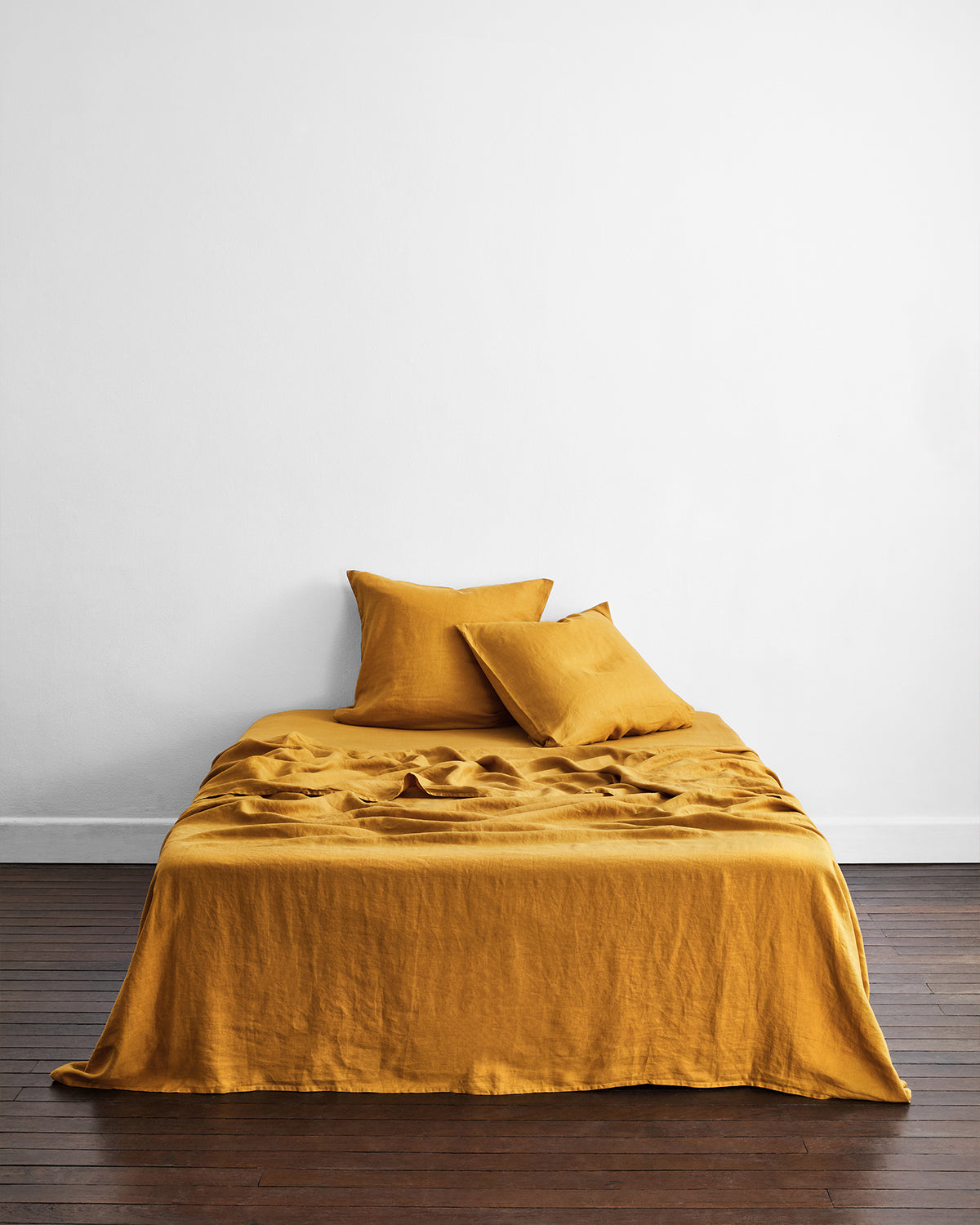 100% Pure Turmeric-Dyed French Flax Linen Pillowcase Set (2 Pack) - Organic European Bedding for Allergy Relief & Better Sleep