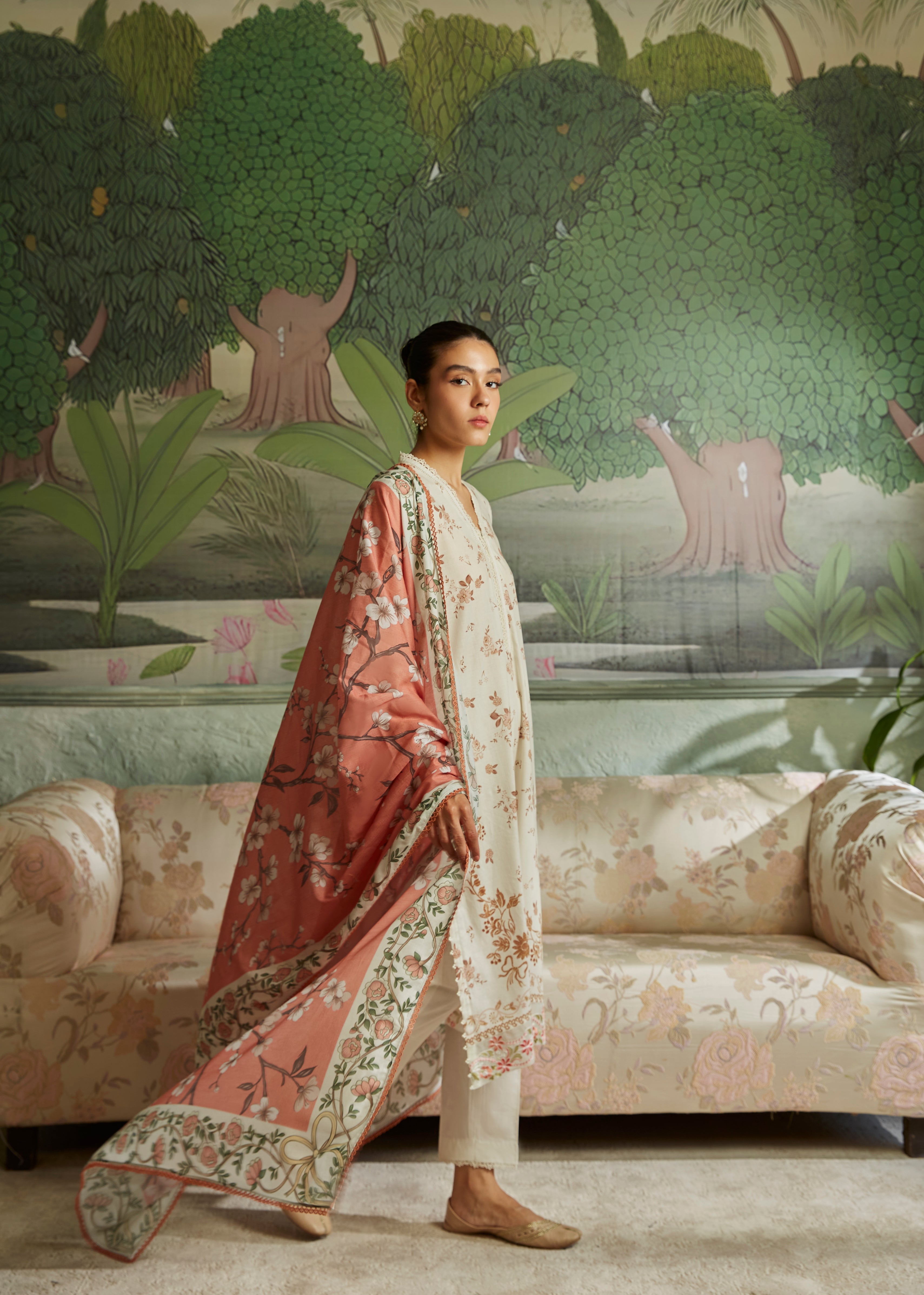 BURNISH GLINT 3-Piece Ethnic Outfit Set - Embroidered Shirt, Dupatta & Palazzo Pants for Women | Perfect for Weddings, Festivals & Special Occasions