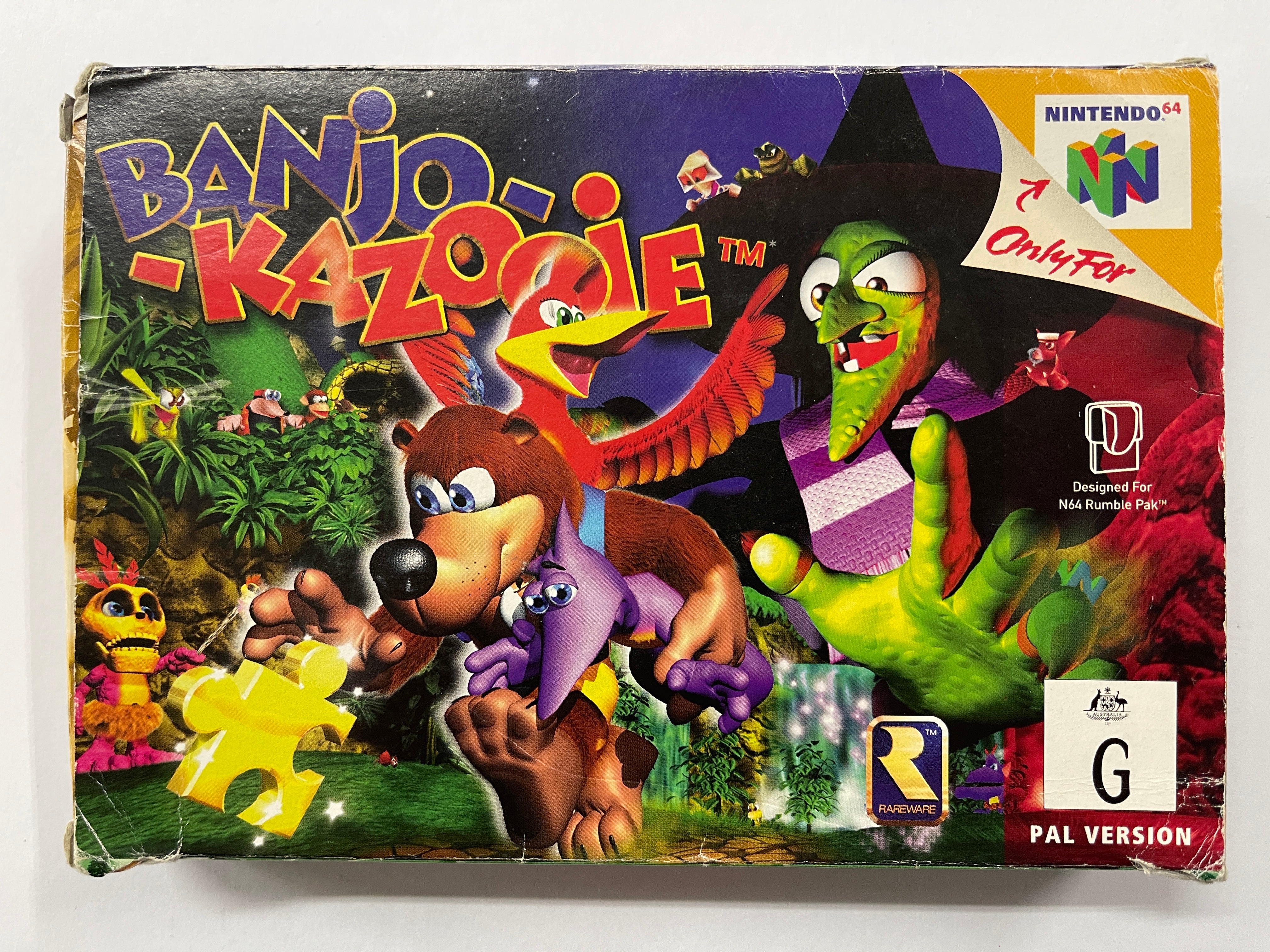 Original Banjo Kazooie Video Game - Complete in Box - Classic N64 Collectible for Retro Gaming Enthusiasts - Perfect for Nostalgic Playthroughs and Gaming Collections