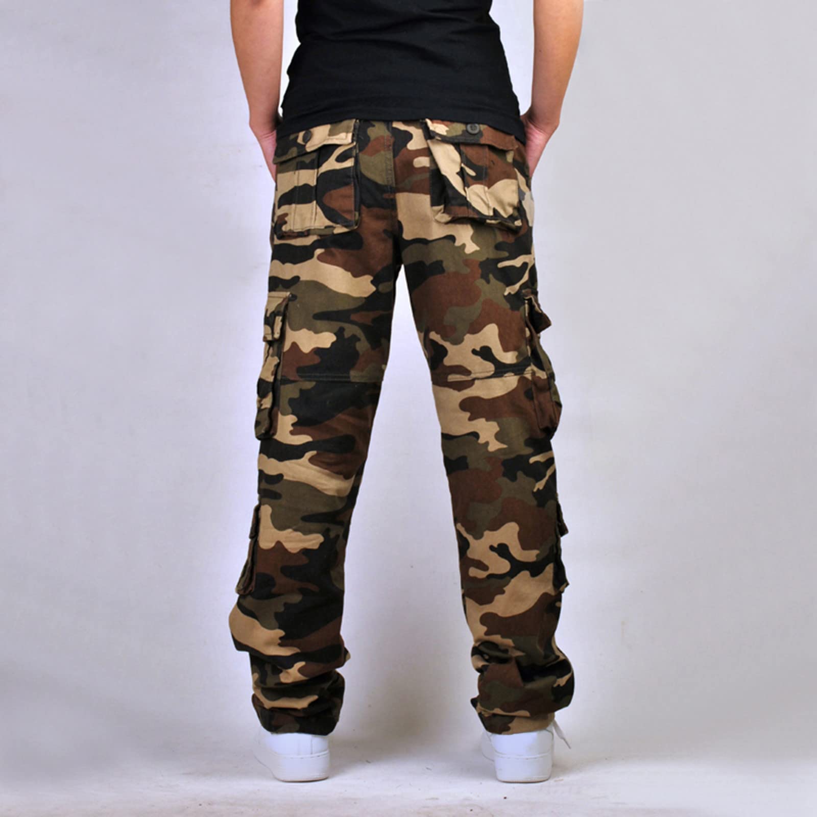 **Dgoopd 2024 Men's Camo Cargo Pants - Military Fatigue Combat Pants, Cotton Casual Army Work Trousers for Outdoor, Hiking & Tactical Use**