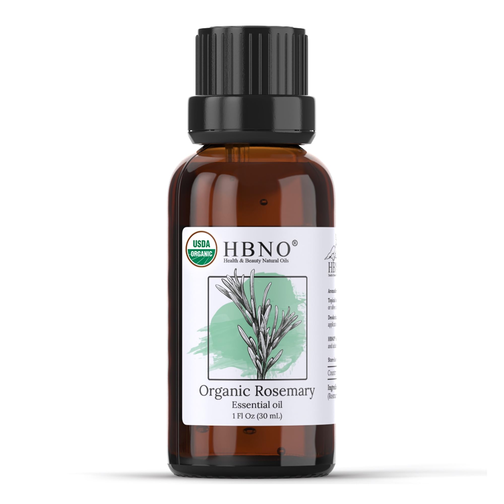 Organic Rosemary Essential Oil 1 fl oz (30ml) - USDA Certified, 100% Pure for Aromatherapy, Diffusers, DIY Skincare, Soap Making & Home Fragrance - Relaxation & Stress Relief Essential Oil