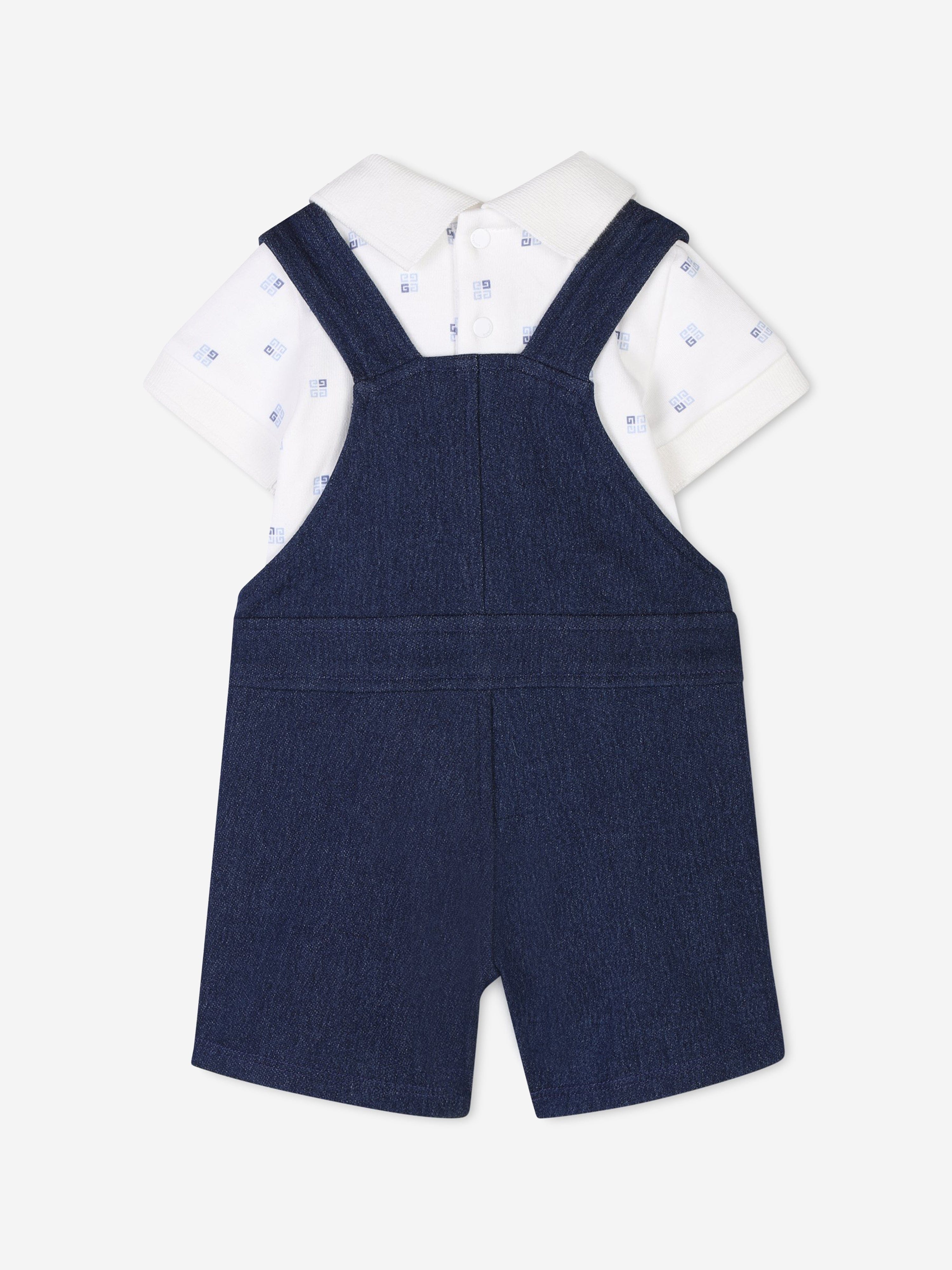 Adorable Baby Polo & Dungaree Set - Blue Cotton Outfit for Boys & Girls | Perfect for Playdates, Photoshoots & Everyday Wear