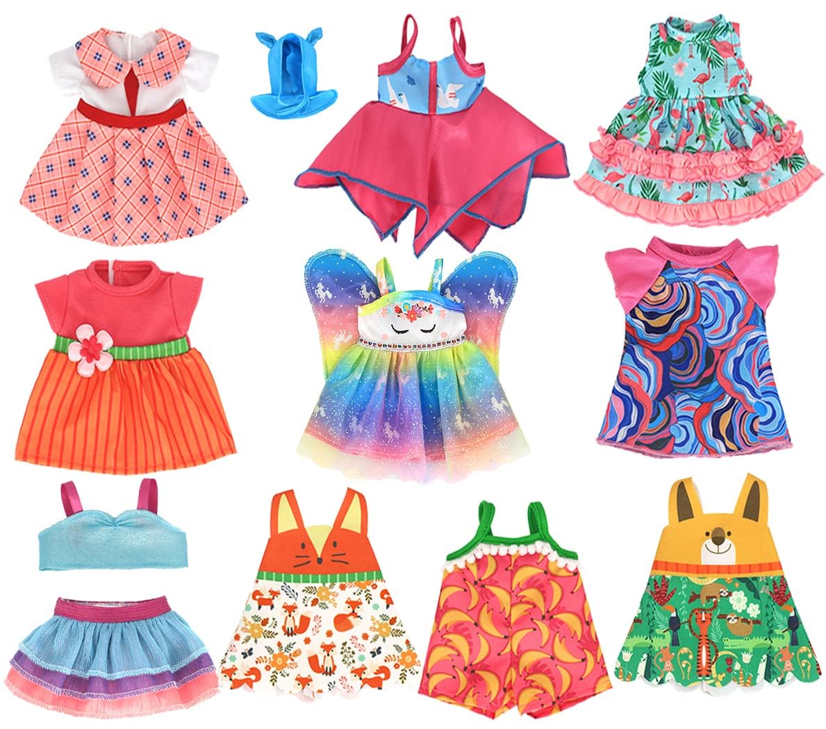 10-Piece Baby Doll Clothes Outfit Set for 10-14.5 Inch Dolls - Fashionable Dresses & Accessories for American Girl Dolls, Perfect for Role Play, Gift Giving & Collecting